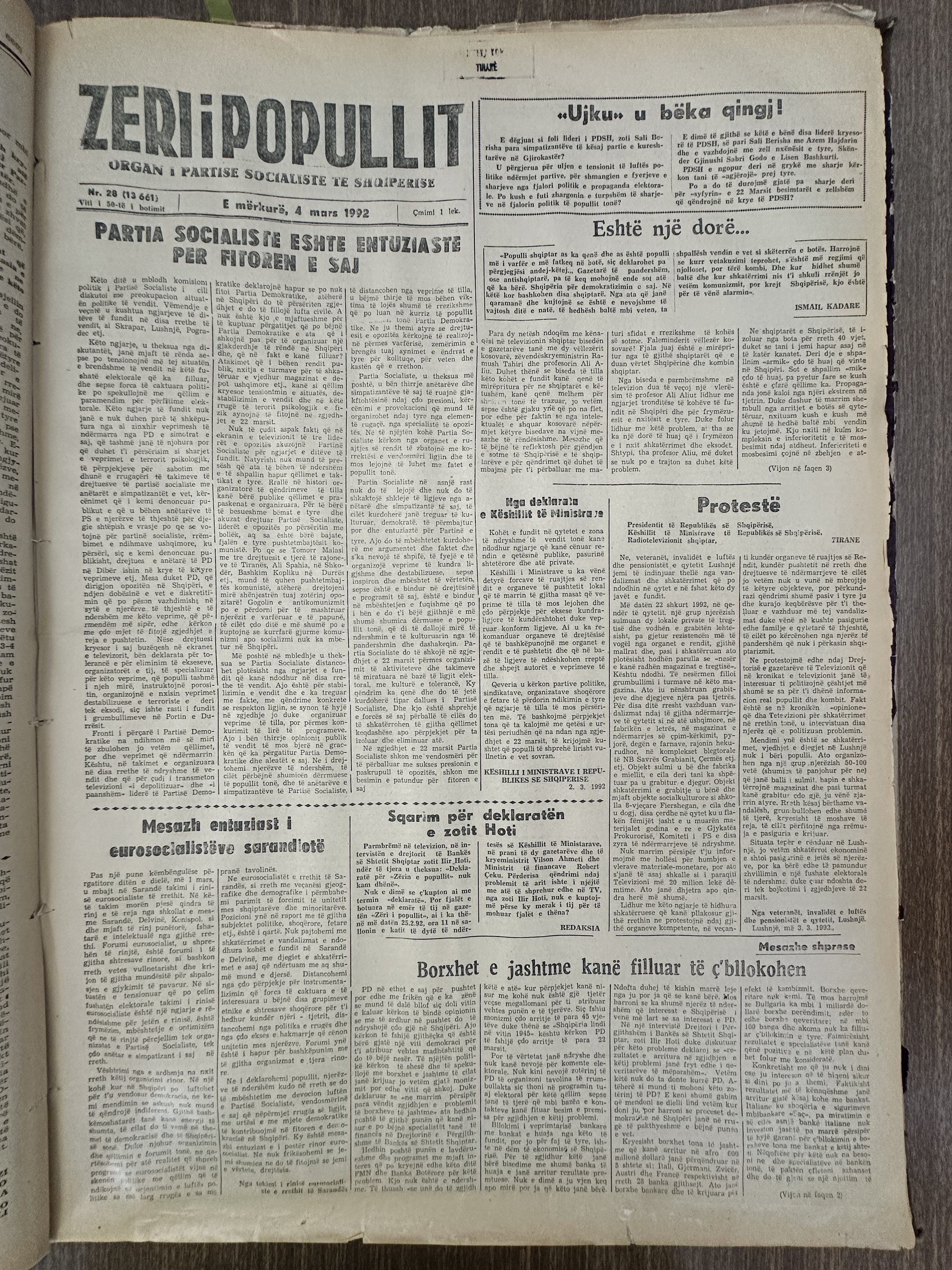 Zëri i Popullit 1992-03-04