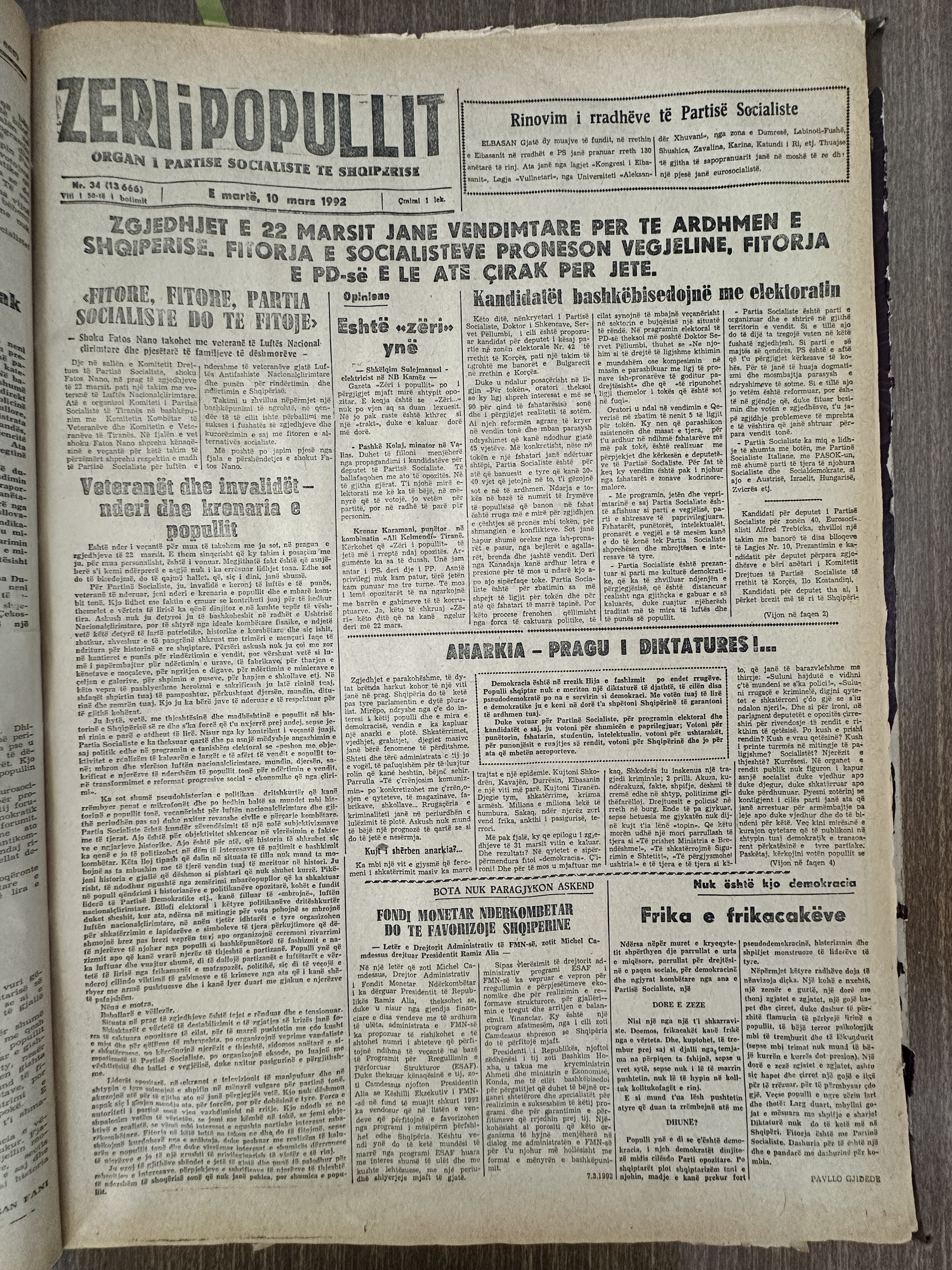 Zëri i Popullit 1992-03-10