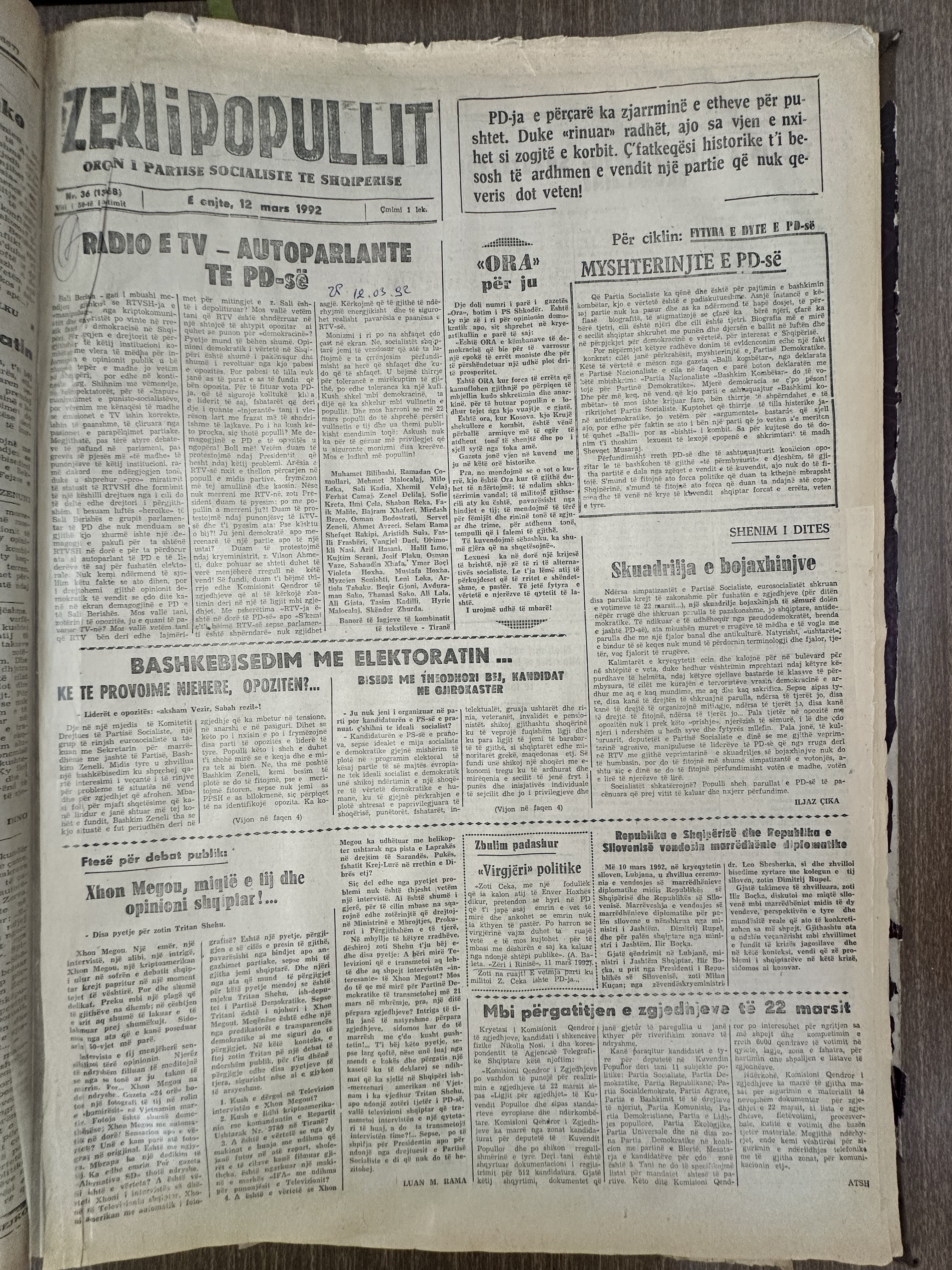 Zëri i Popullit 1992-03-12