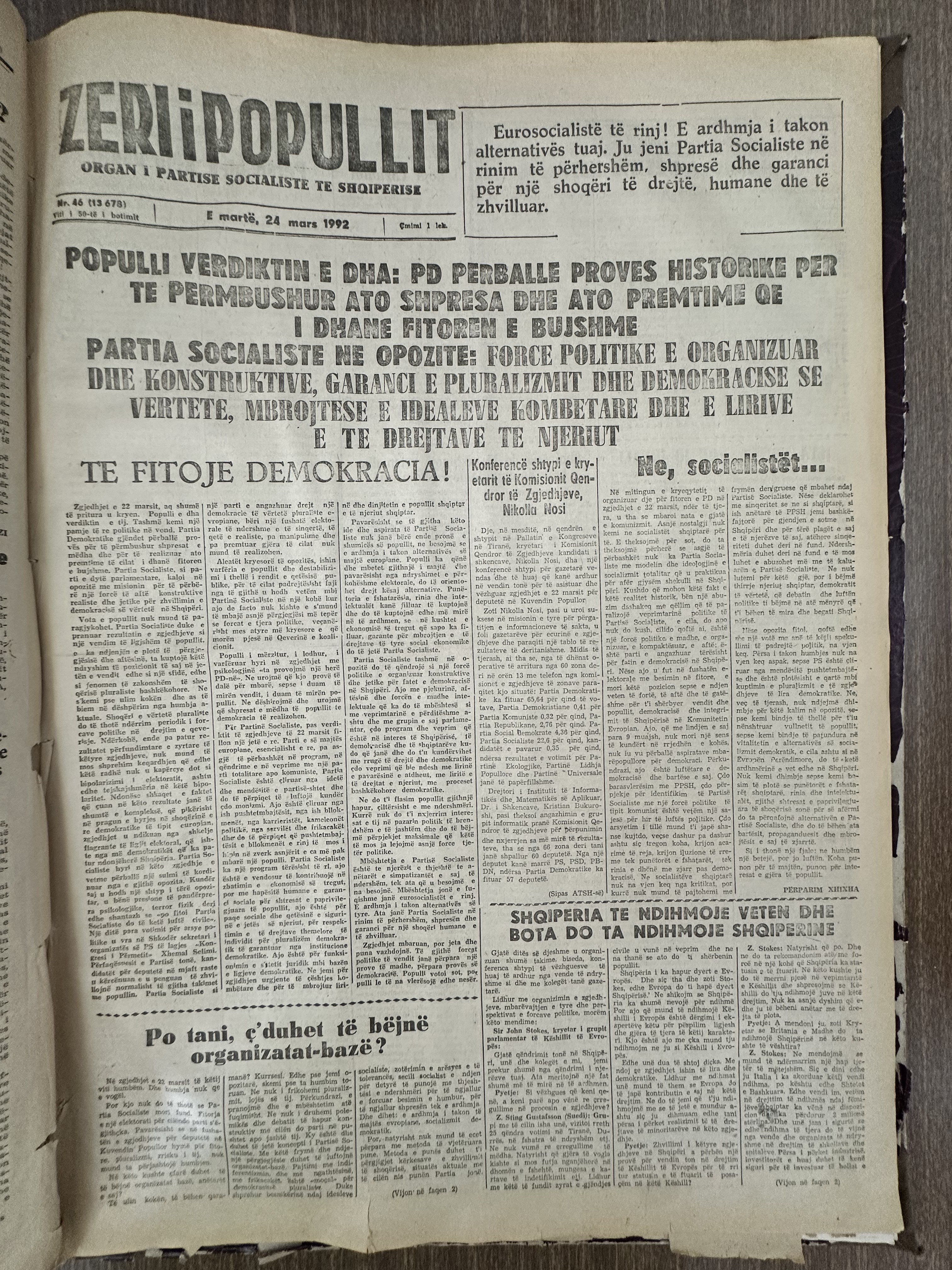 Zëri i Popullit 1992-03-24