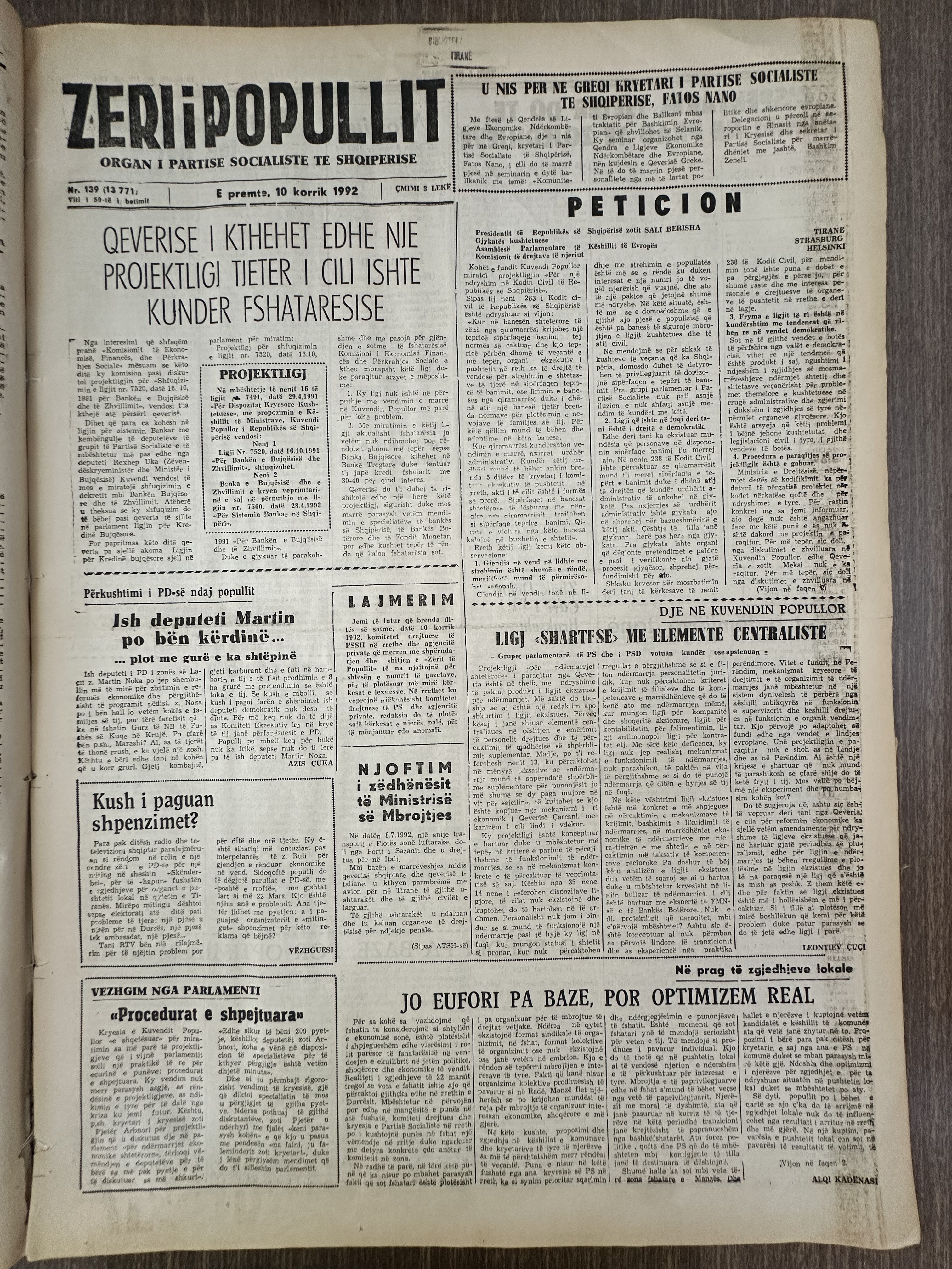 Zëri i Popullit 1992-07-10