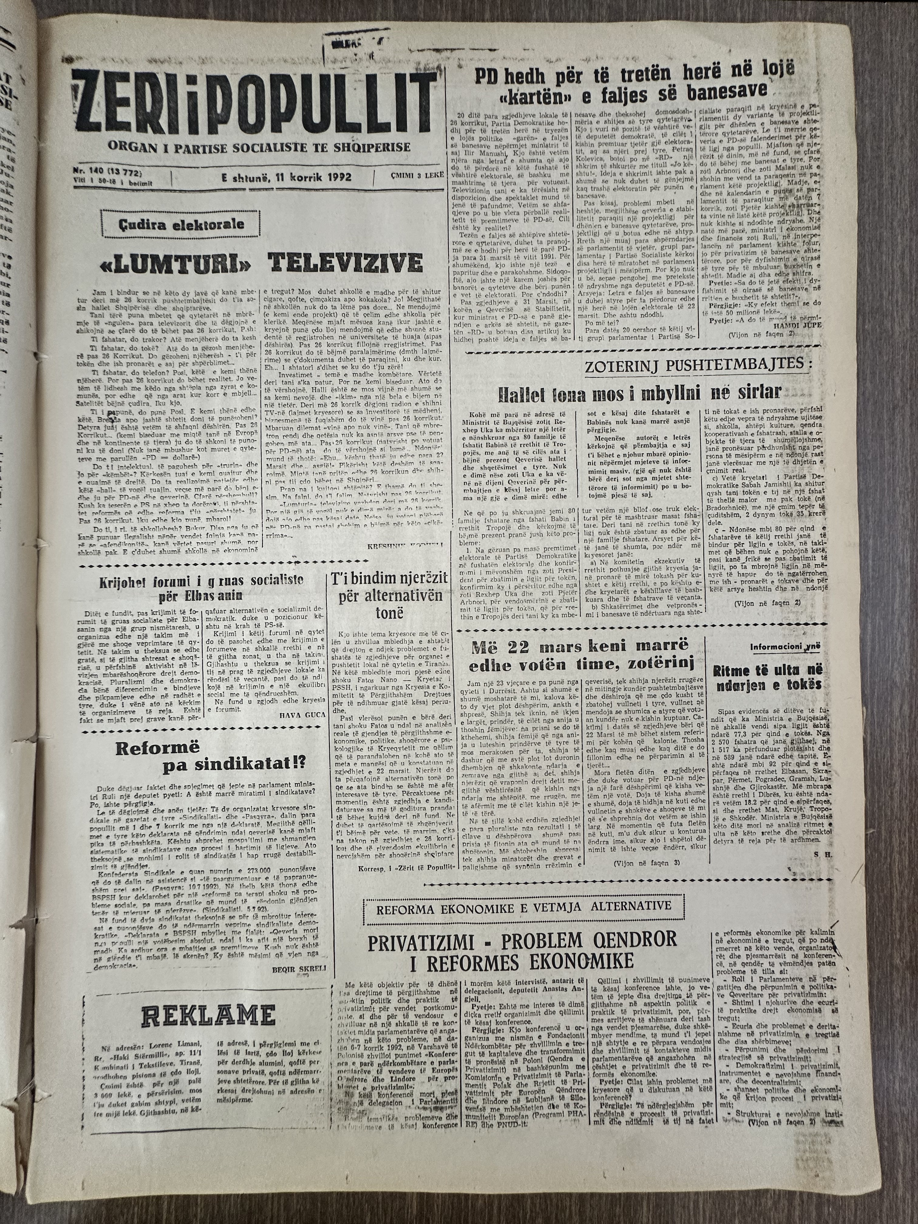 Zëri i Popullit 1992-07-11