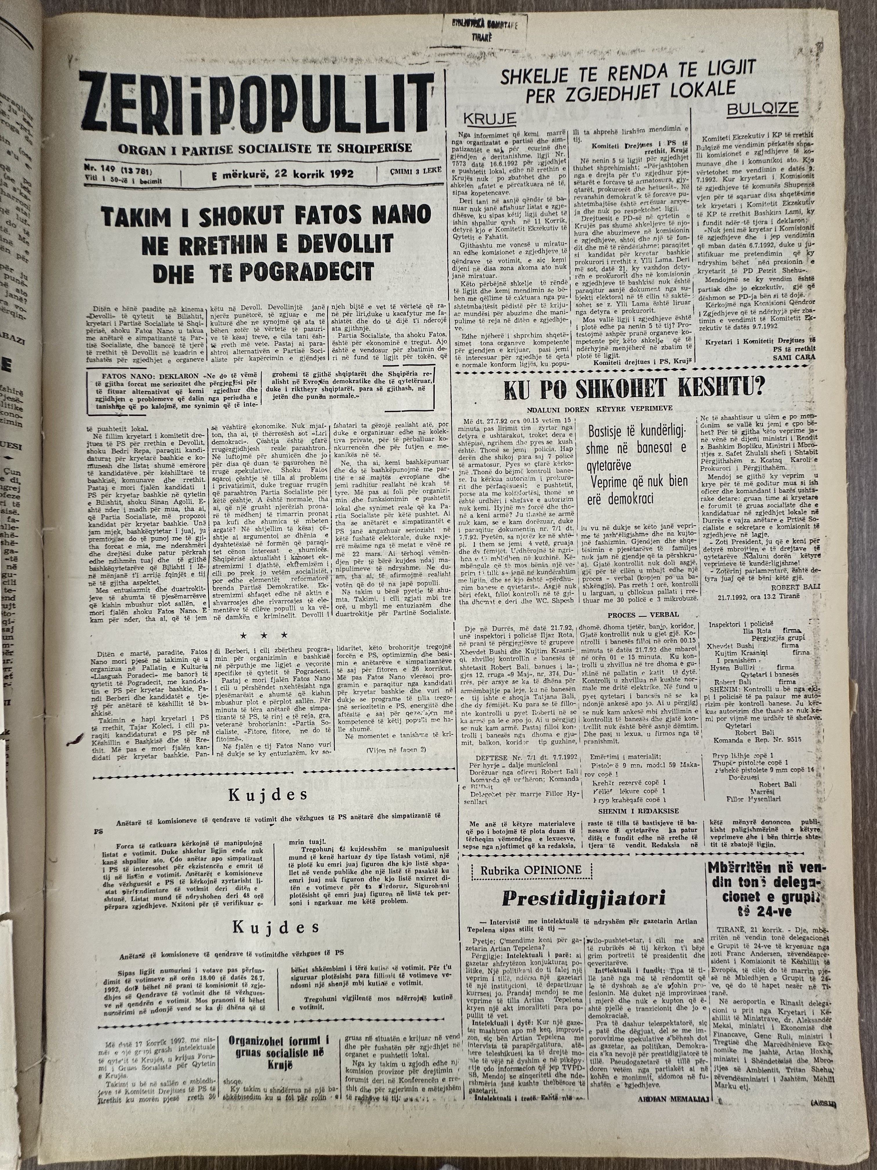 Zëri i Popullit 1992-07-22