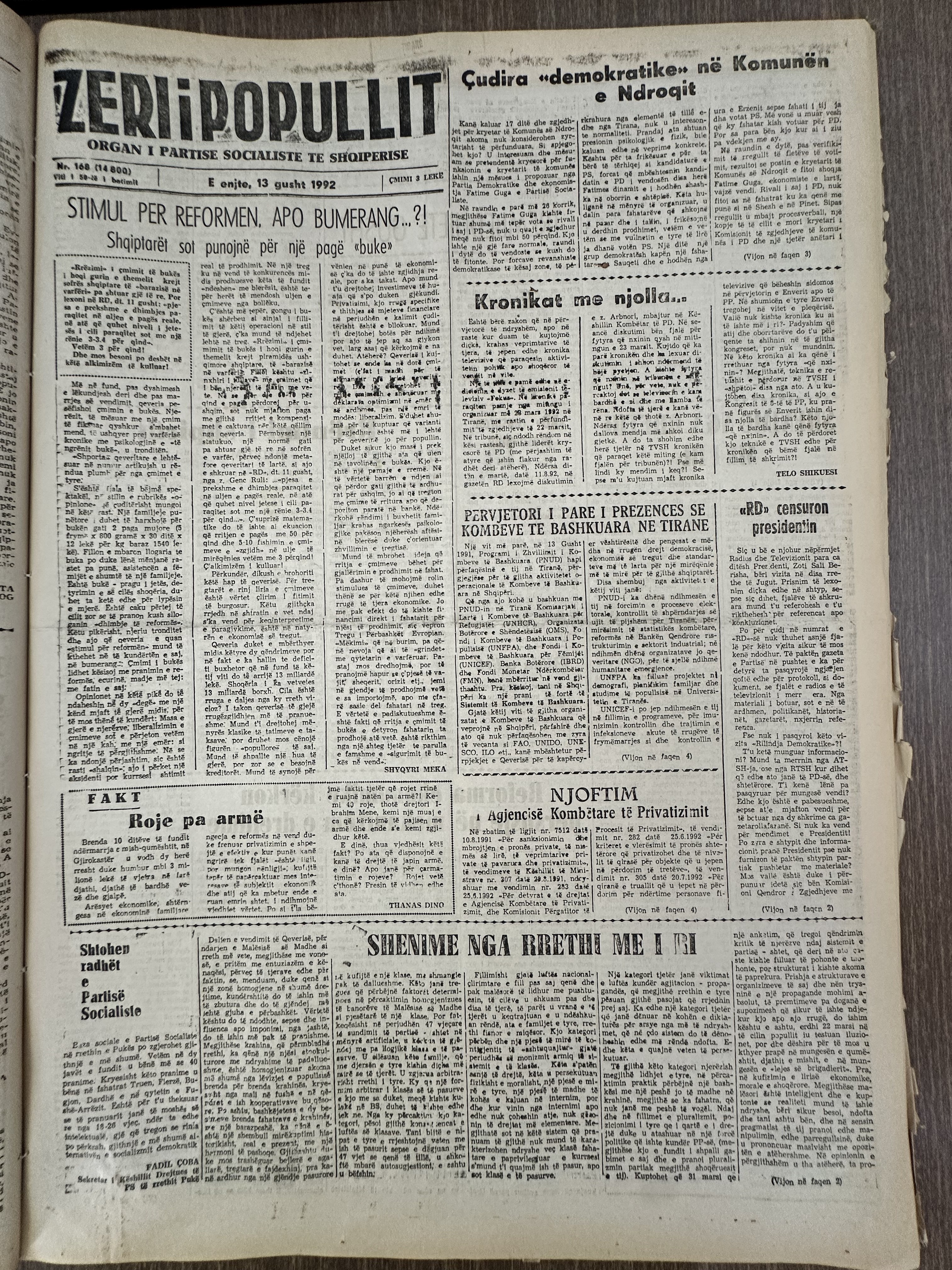 Zëri i Popullit 1992-08-13
