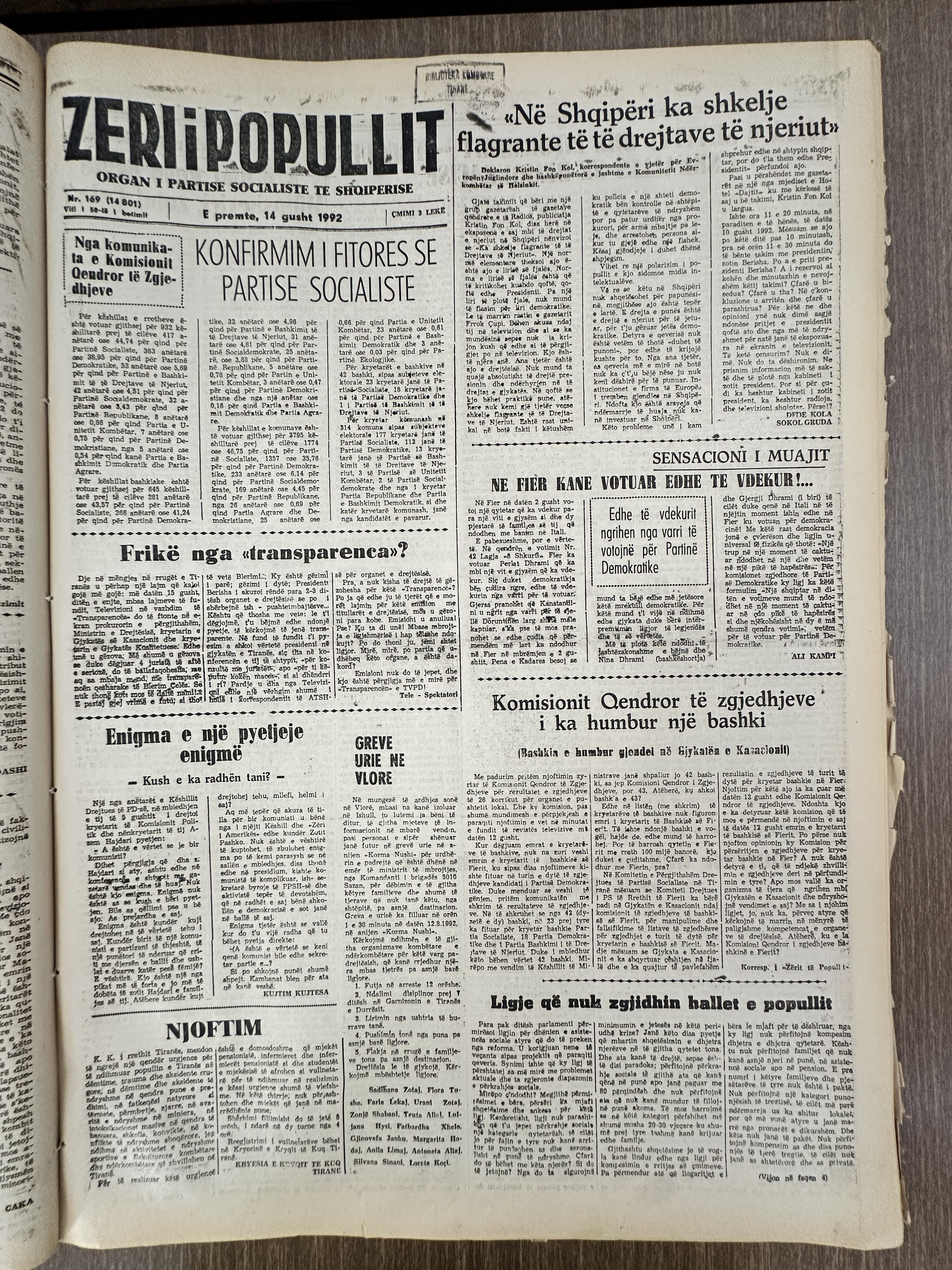 Zëri i Popullit 1992-08-14