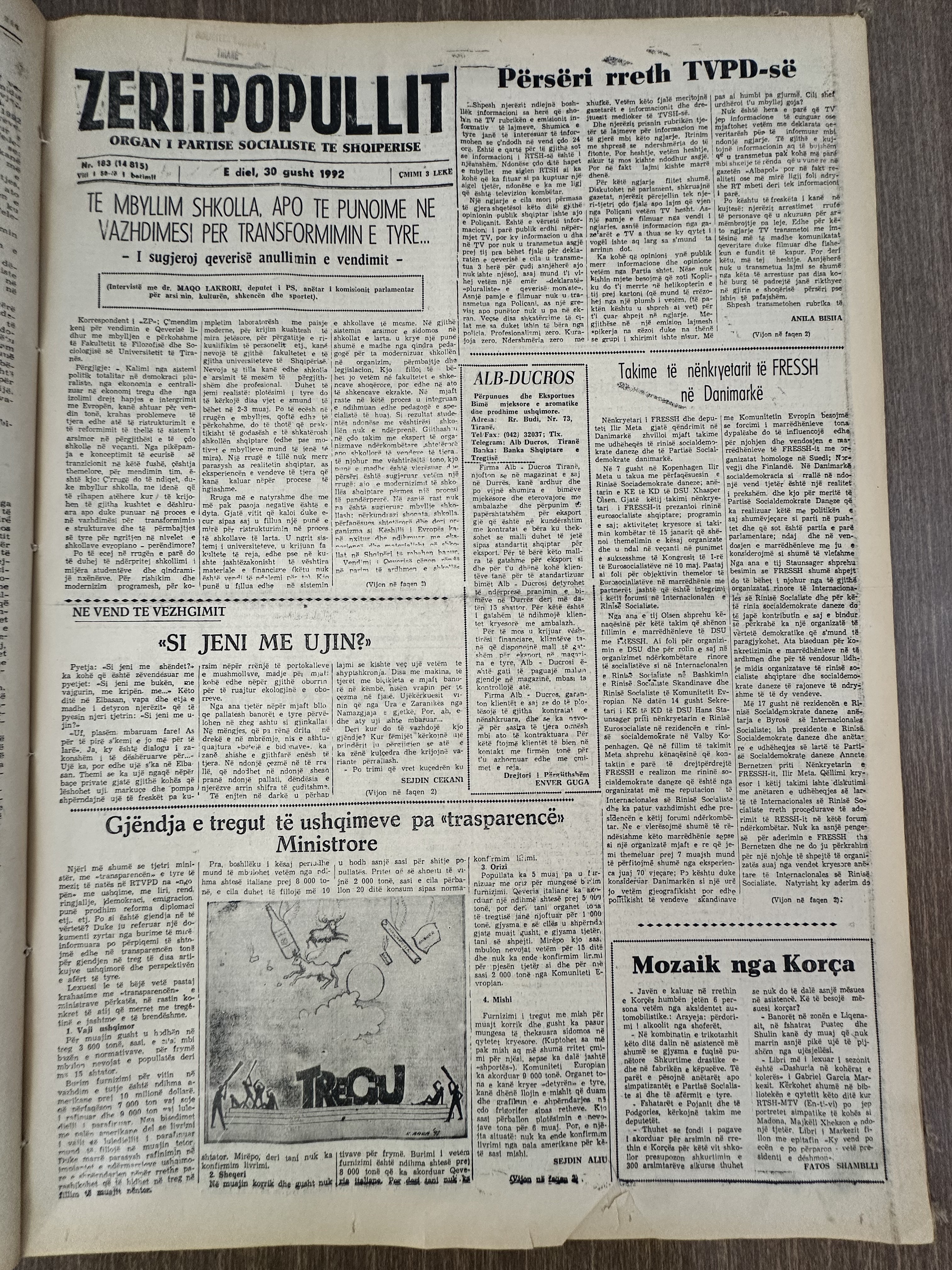 Zëri i Popullit 1992-08-30