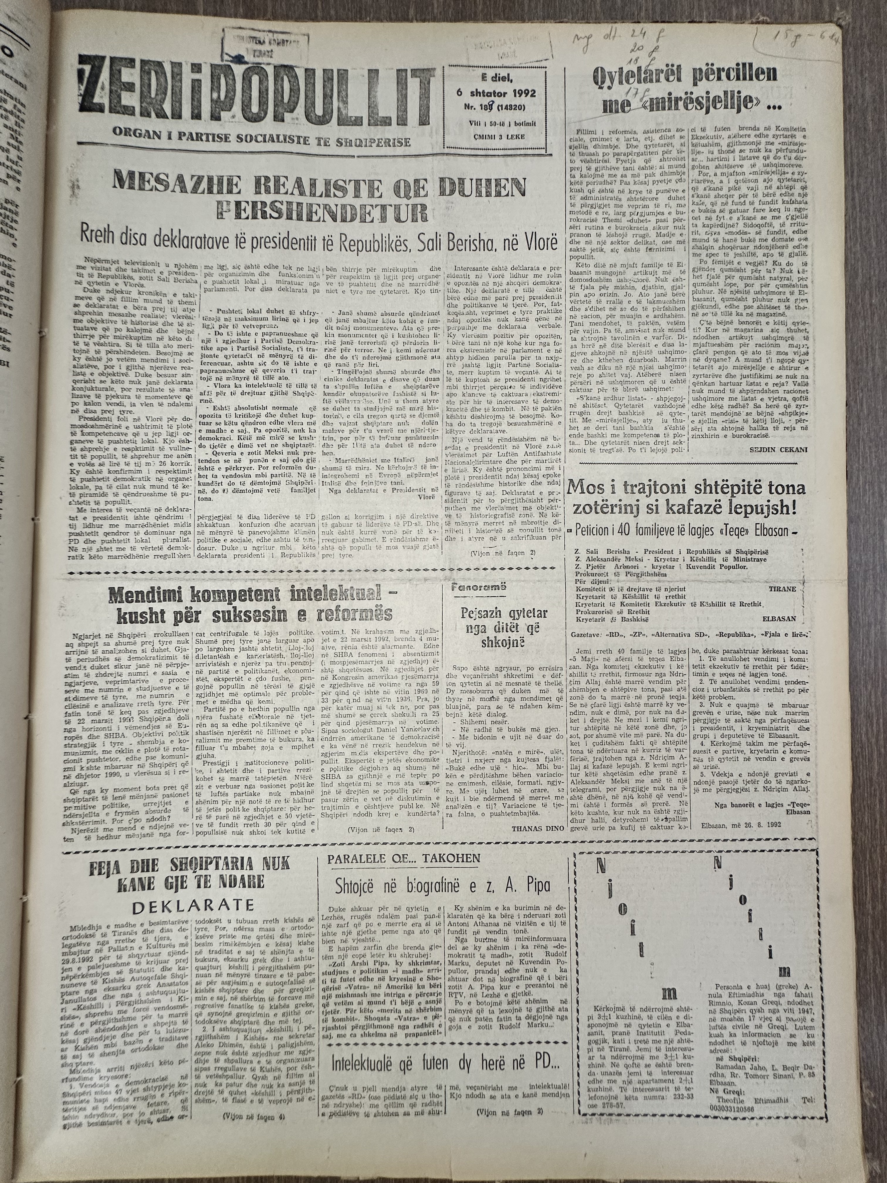 Zëri i Popullit 1992-09-06