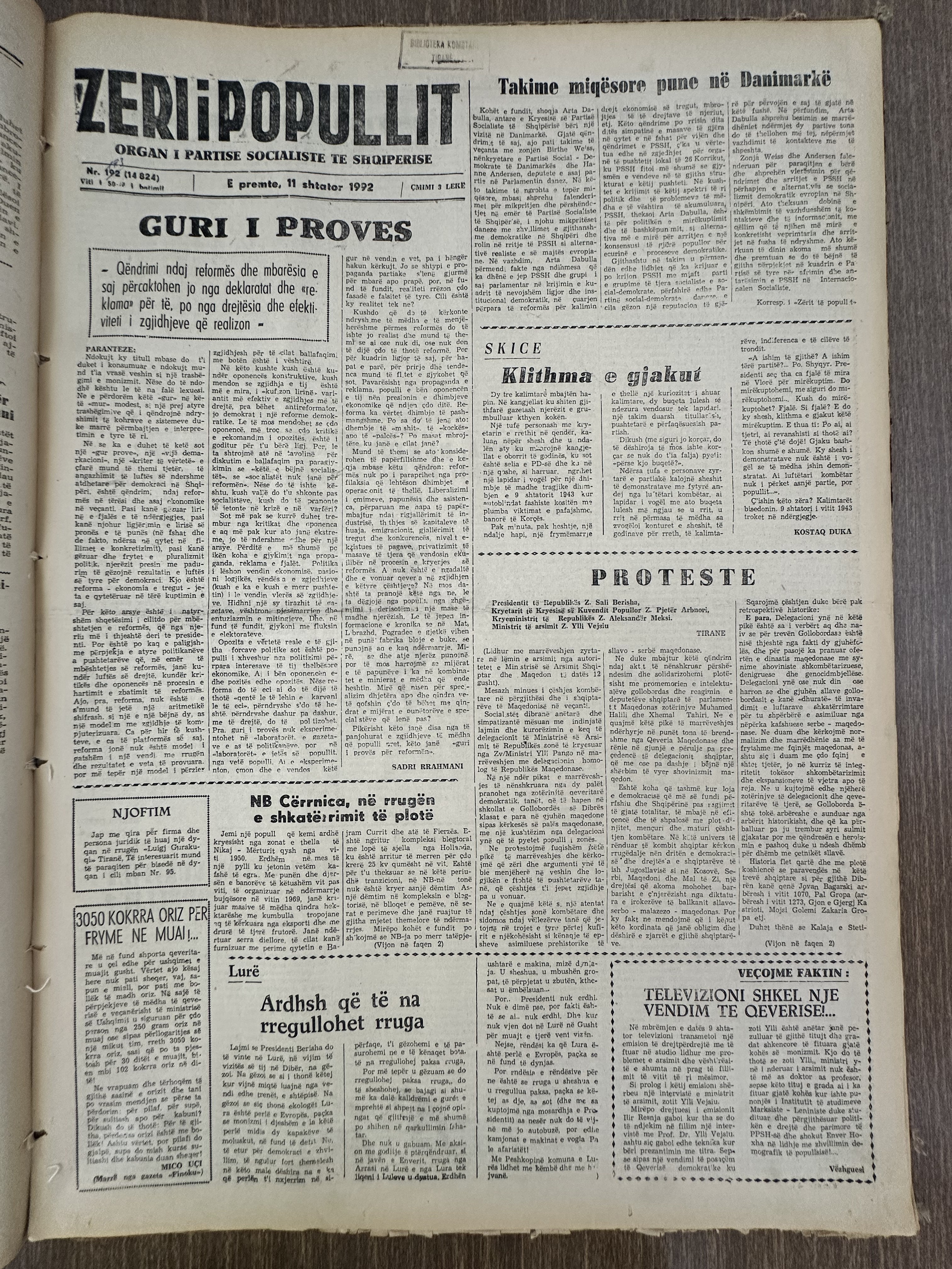 Zëri i Popullit 1992-09-11