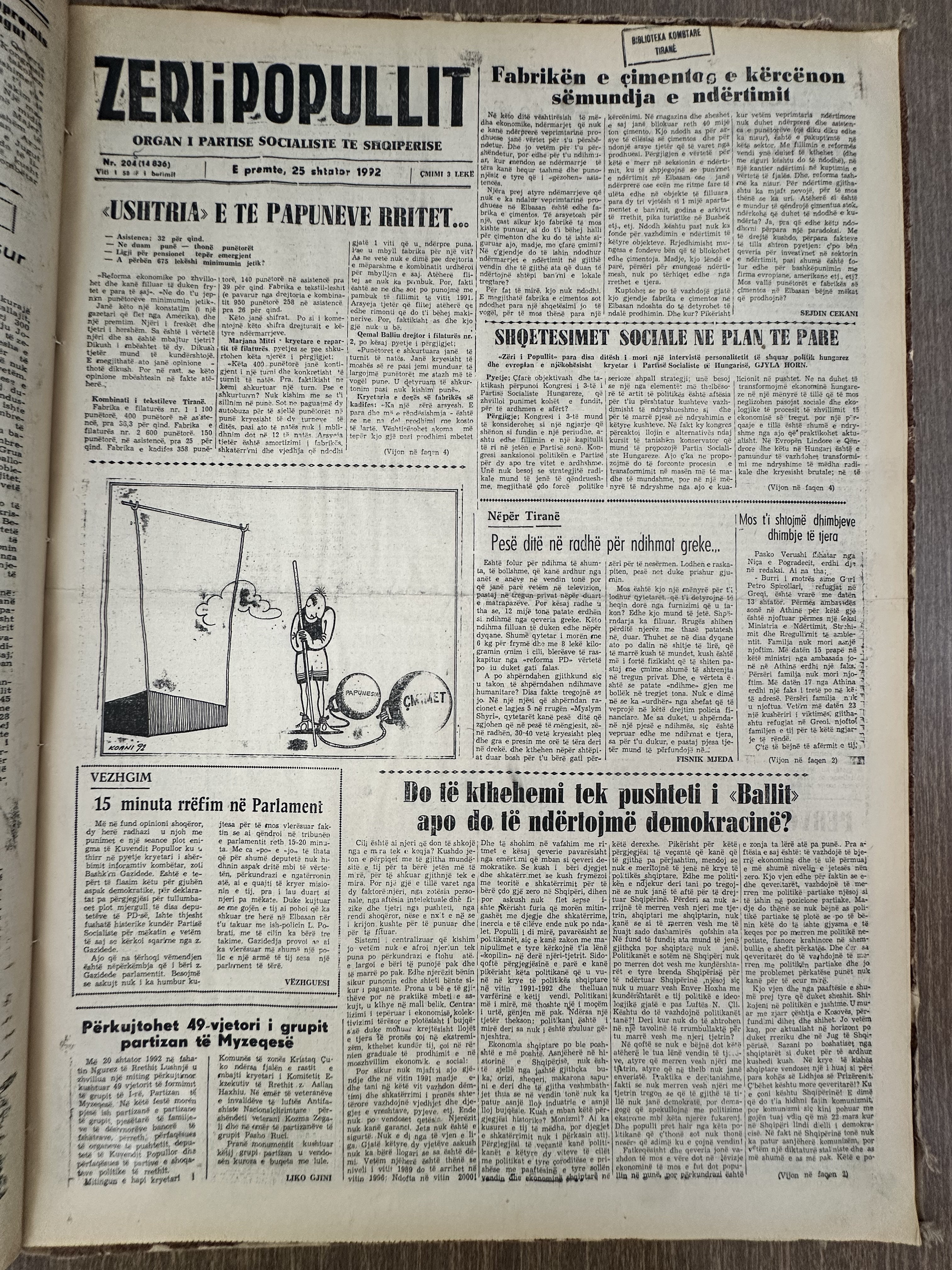 Zëri i Popullit 1992-09-25