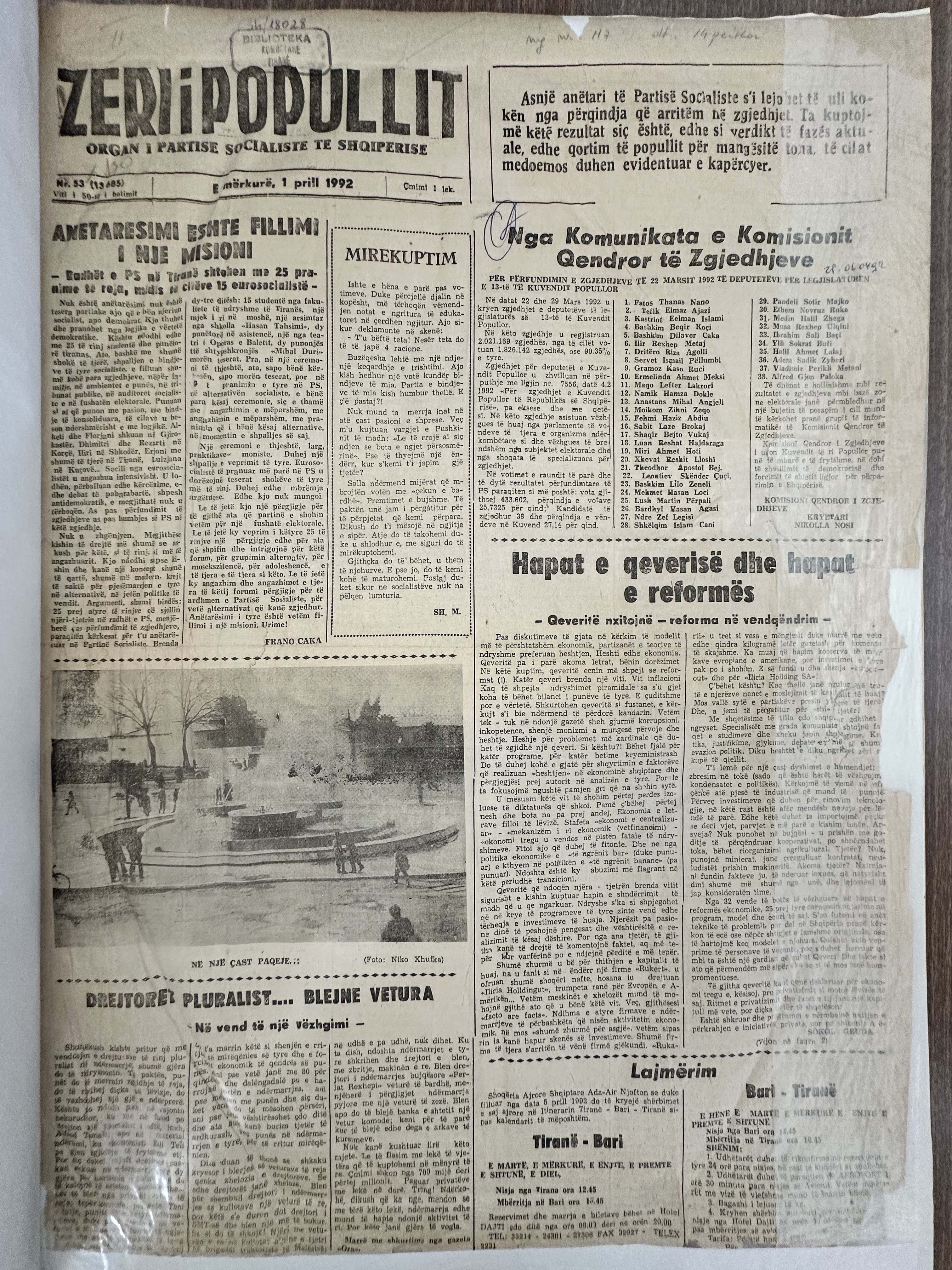 Zëri i Popullit 1992-04-07