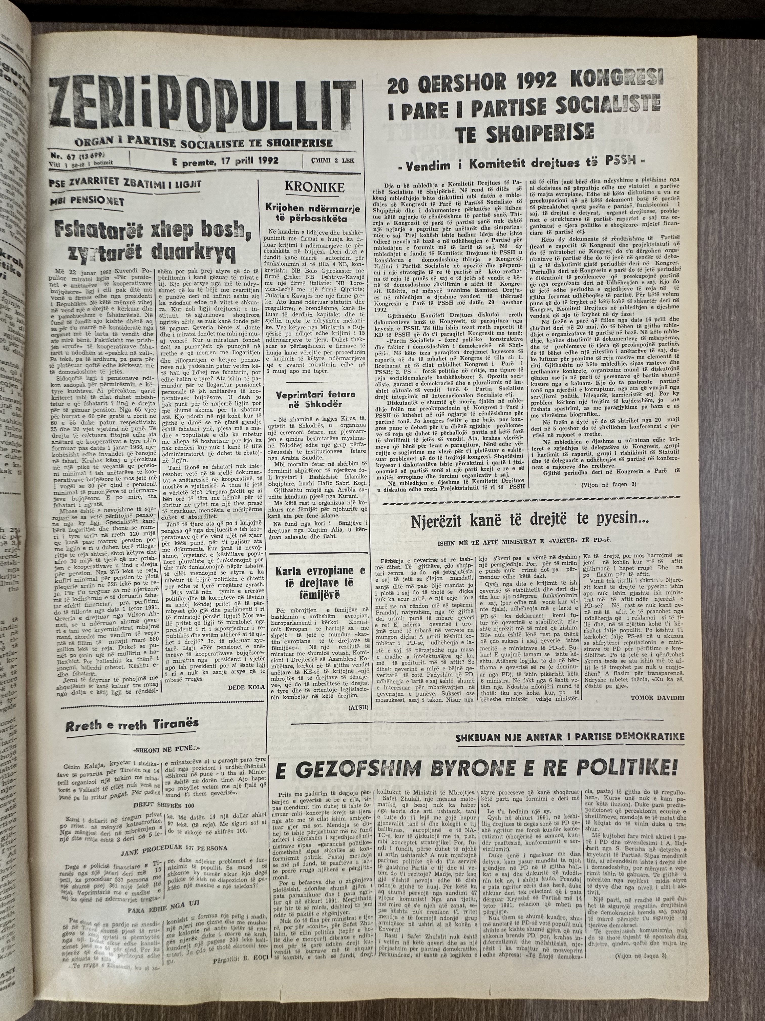 Zëri i Popullit 1992-04-17