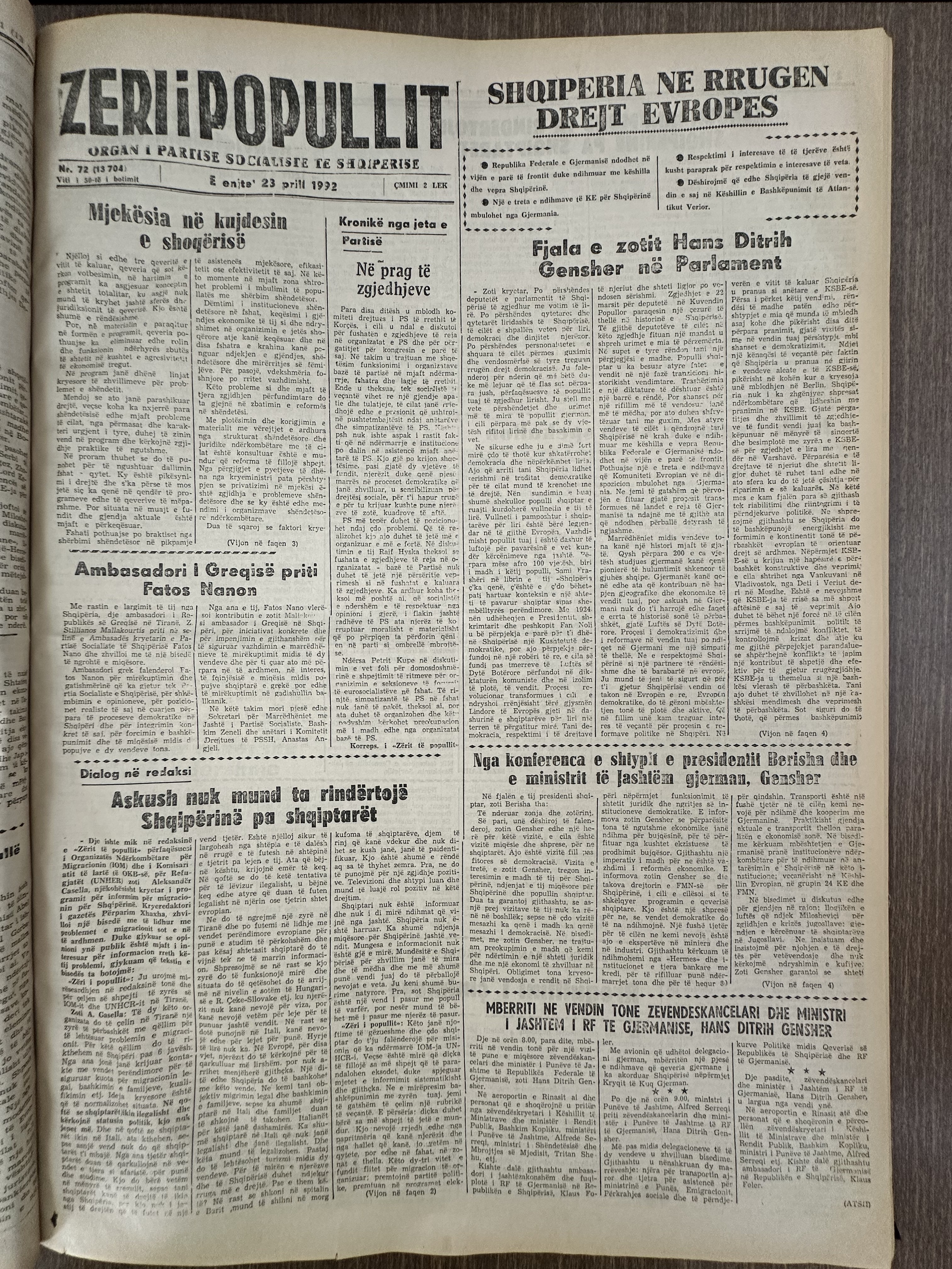 Zëri i Popullit 1992-04-23