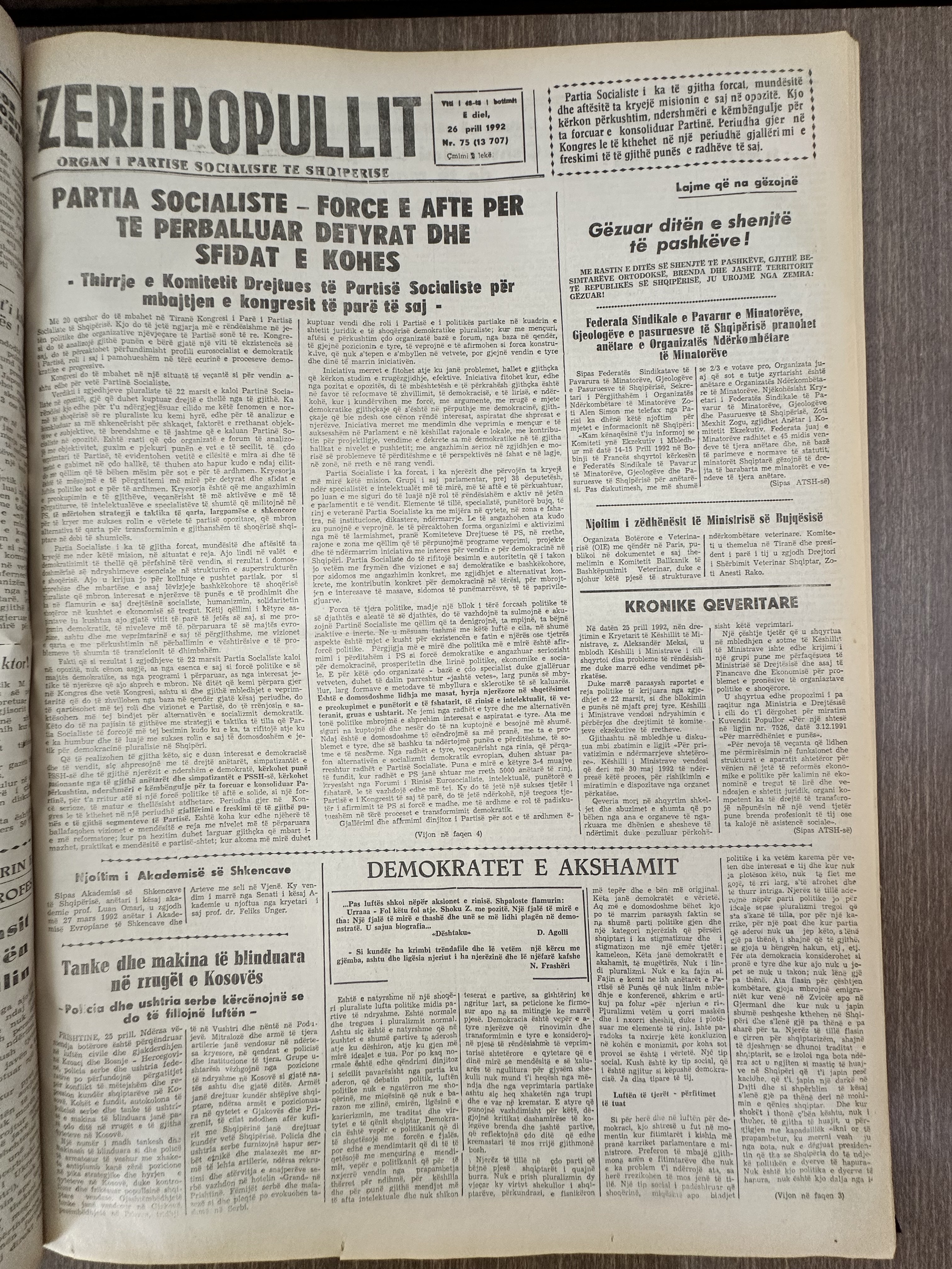 Zëri i Popullit 1992-04-26