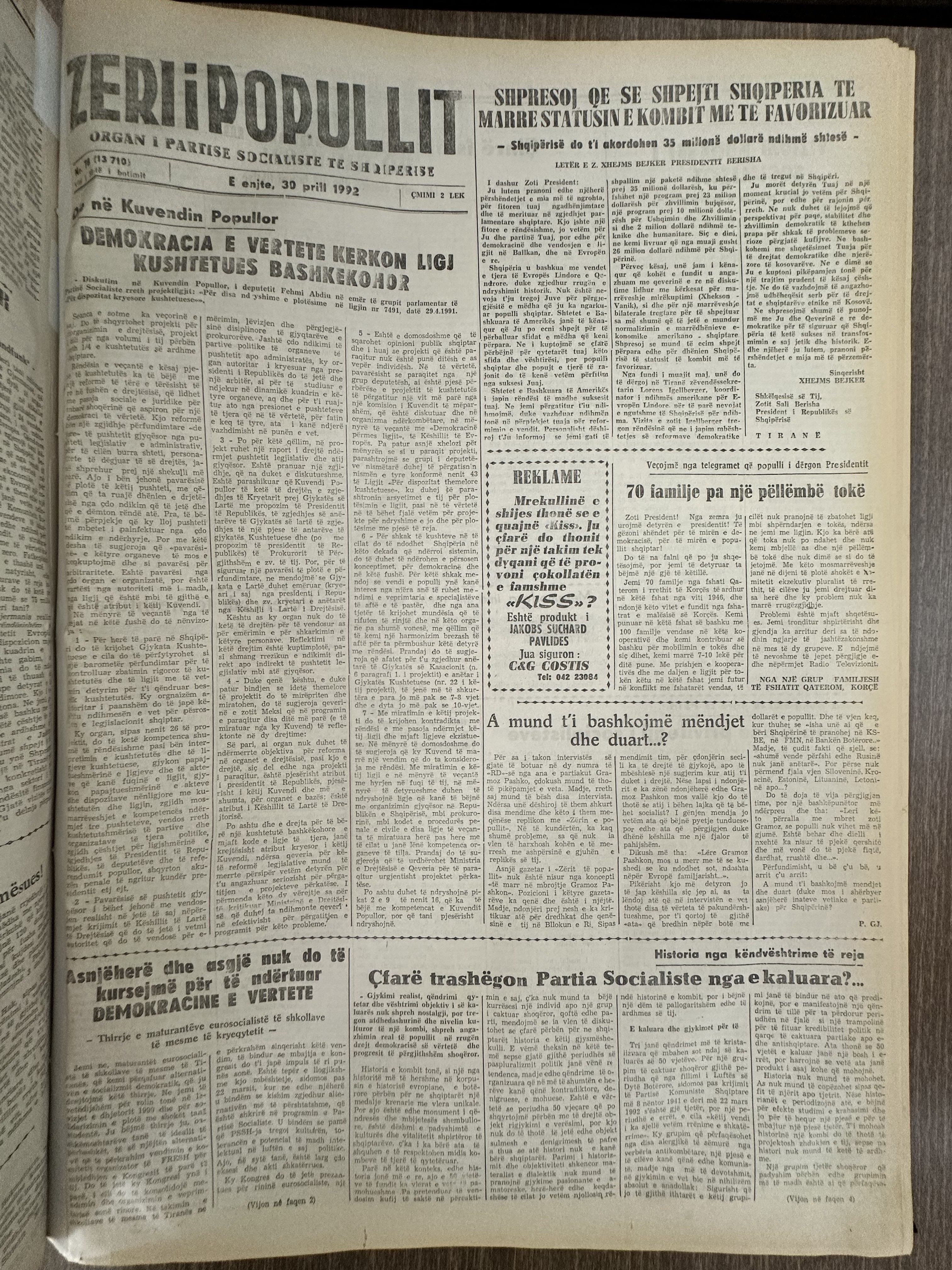 Zëri i Popullit 1992-04-30