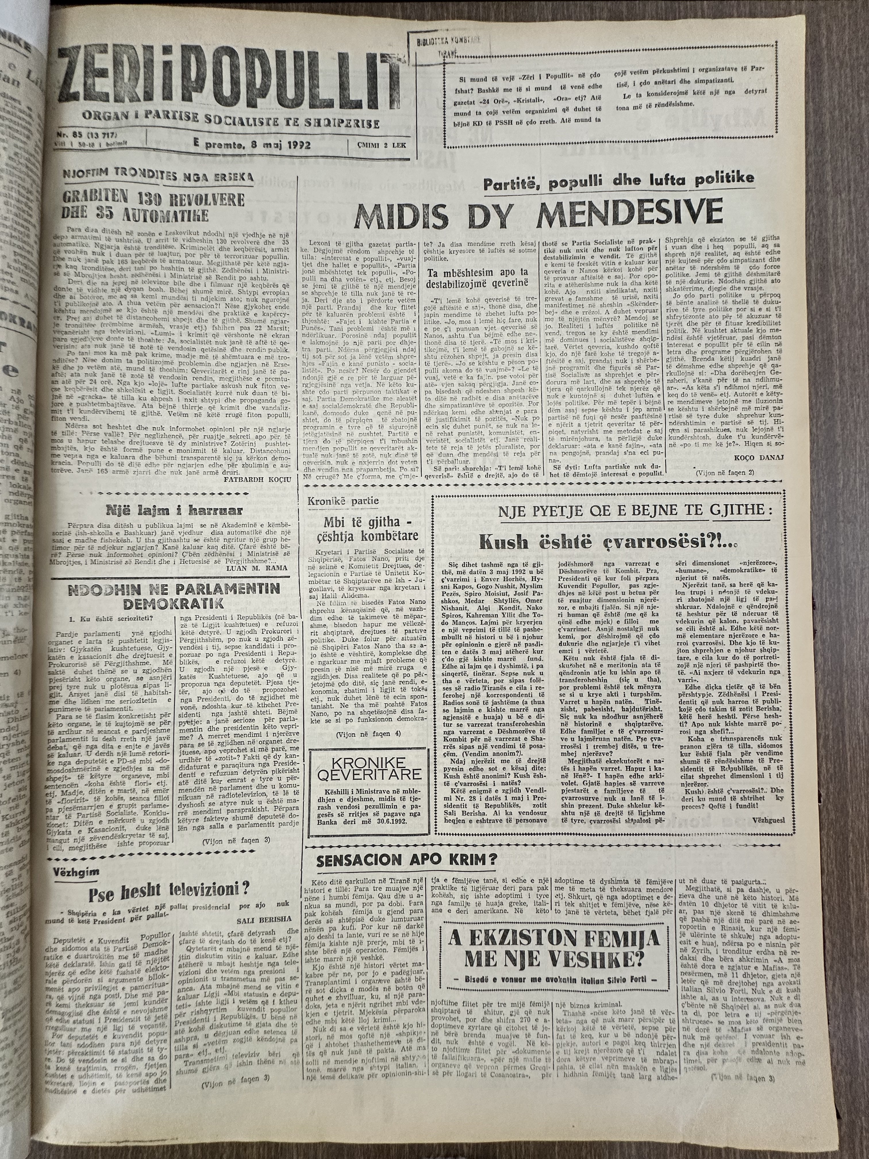 Zëri i Popullit 1992-05-08