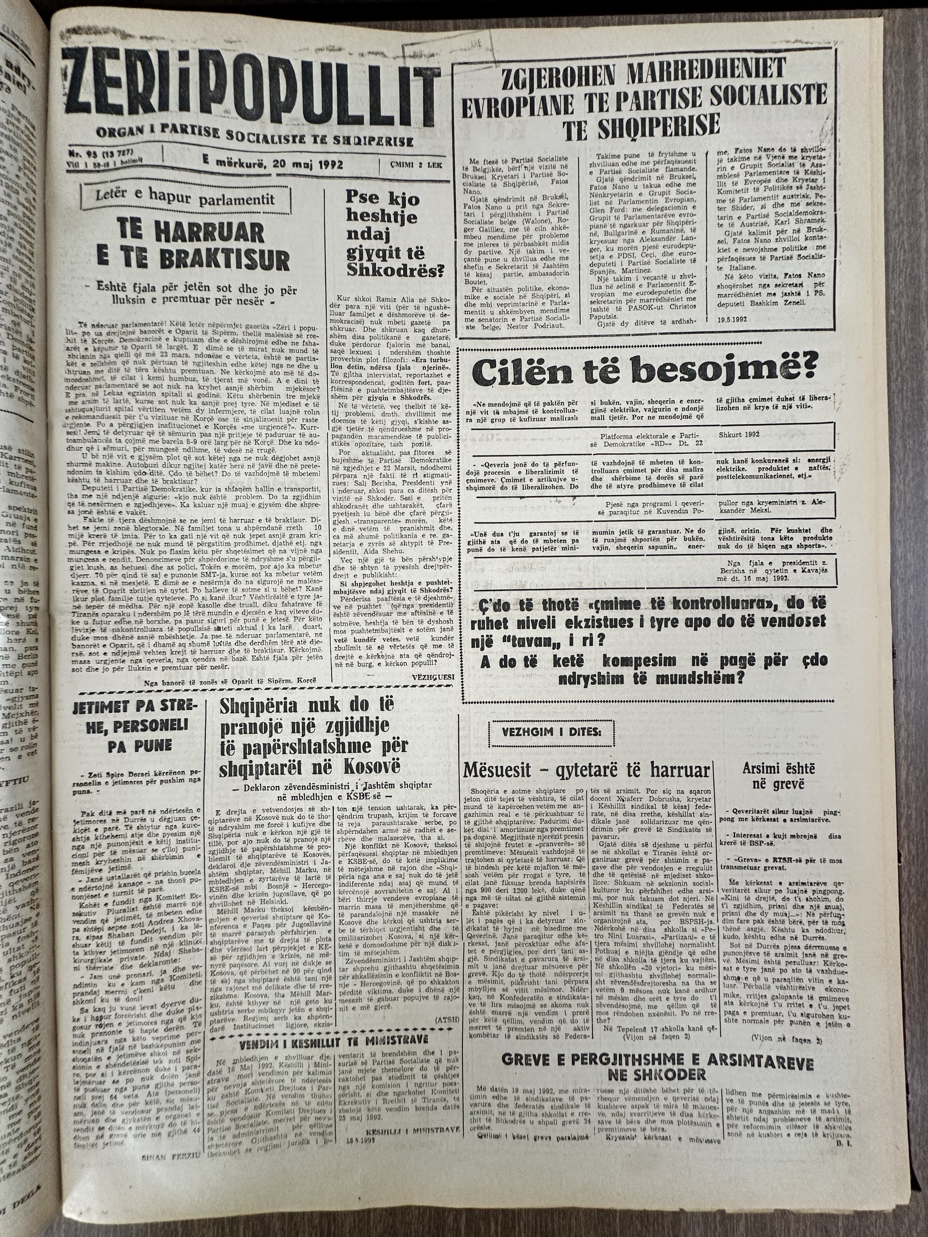 Zëri i Popullit 1992-05-20