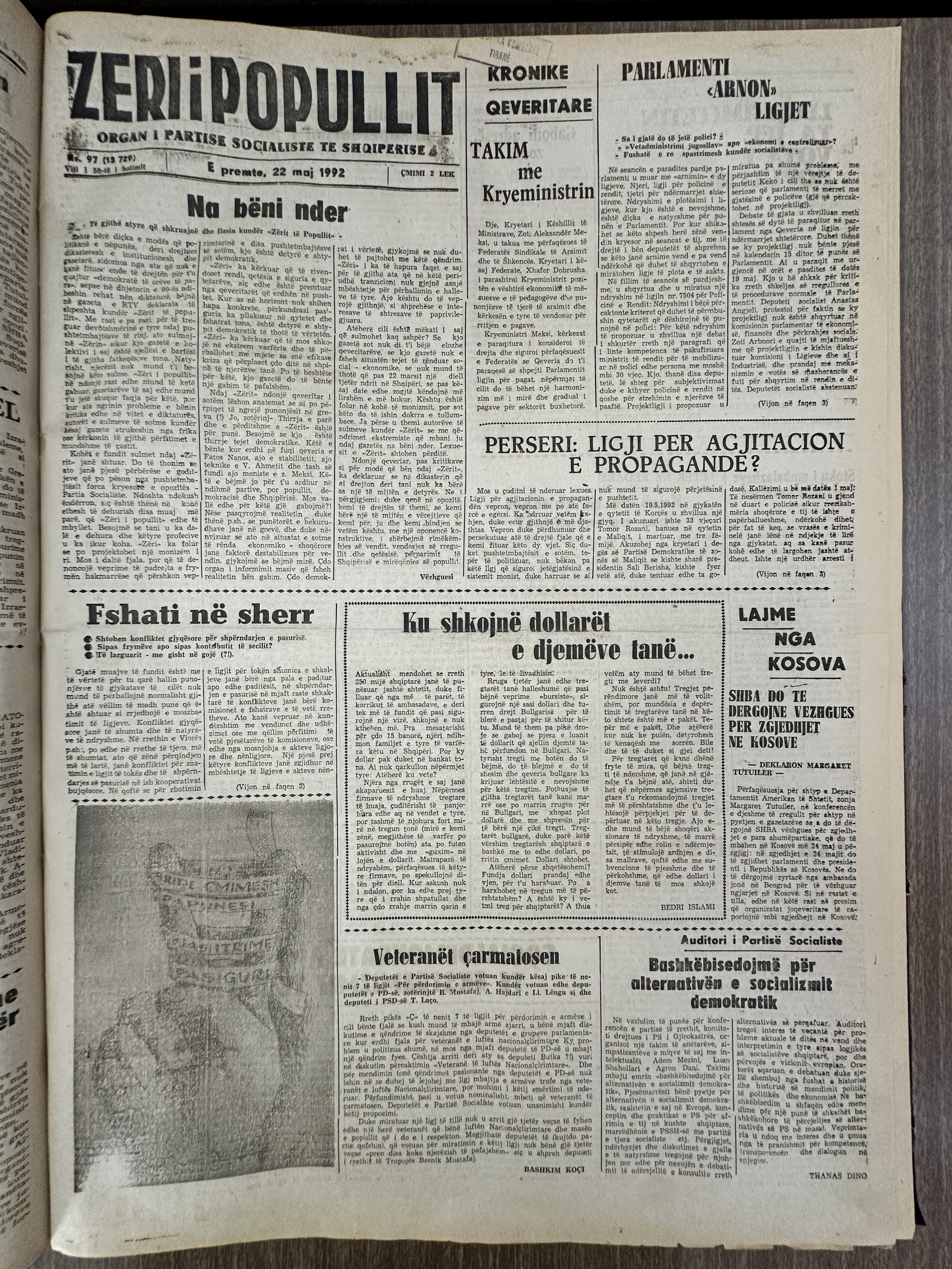 Zëri i Popullit 1992-05-22