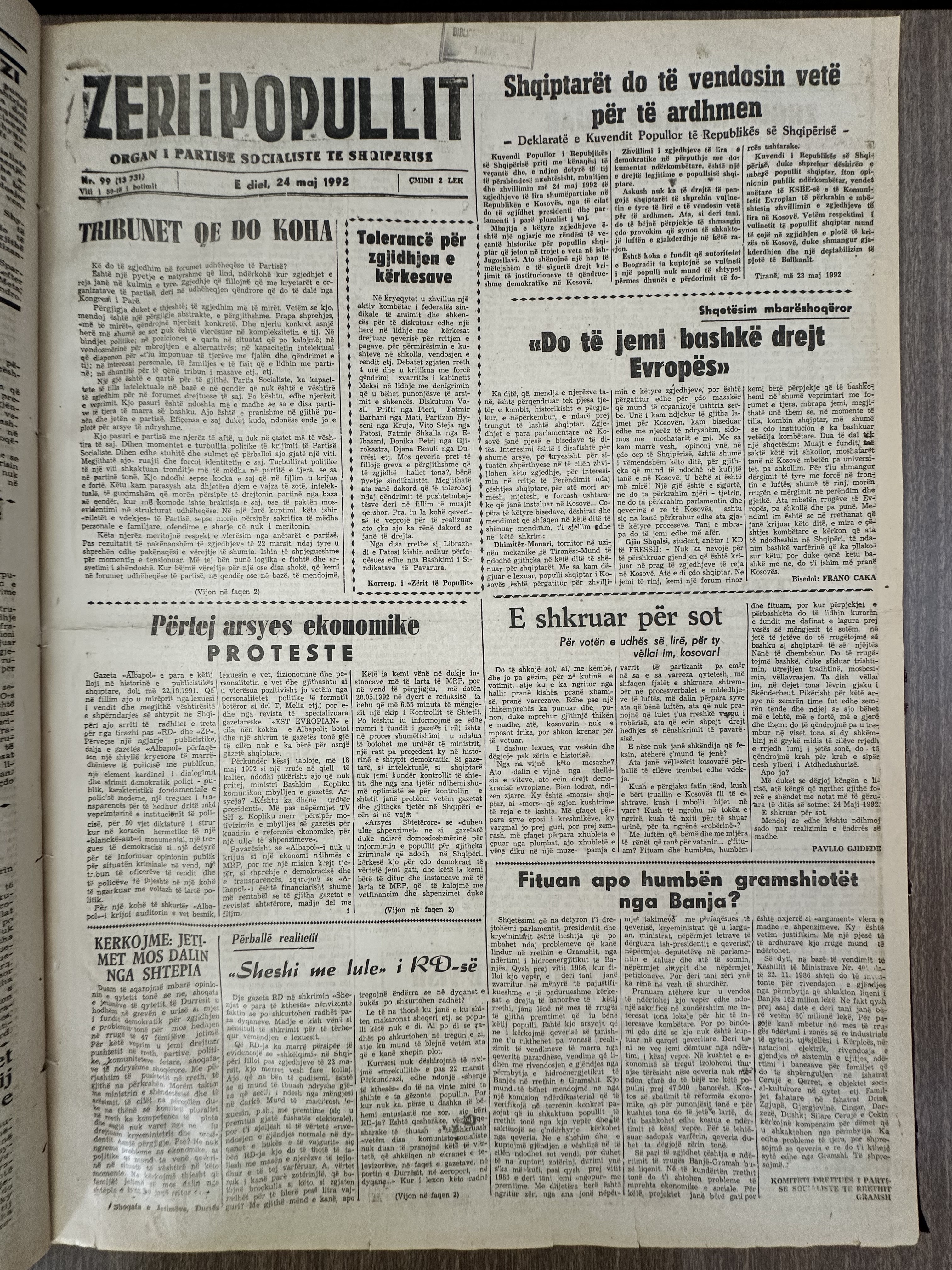 Zëri i Popullit 1992-05-24
