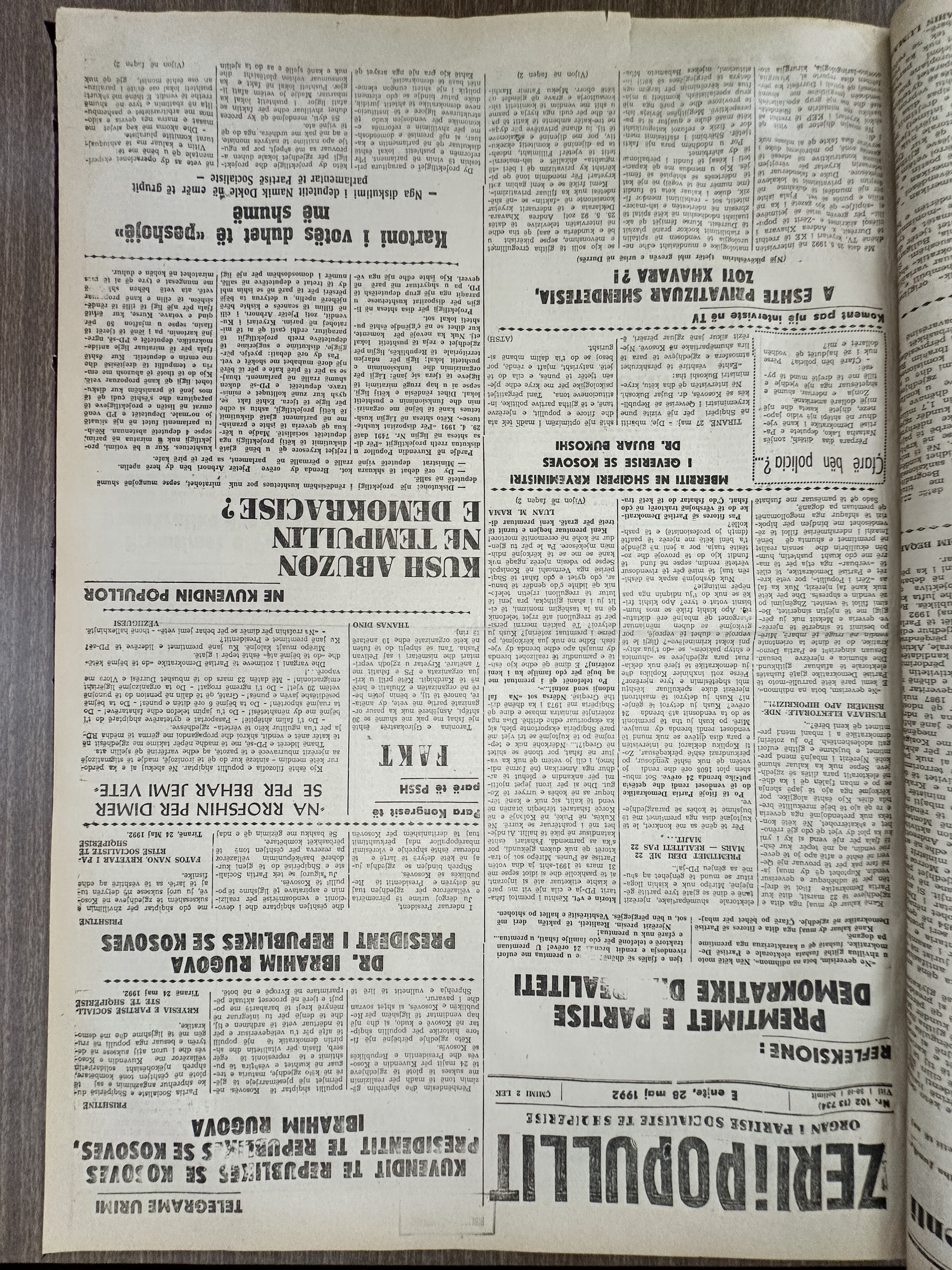 Zëri i Popullit 1992-05-28