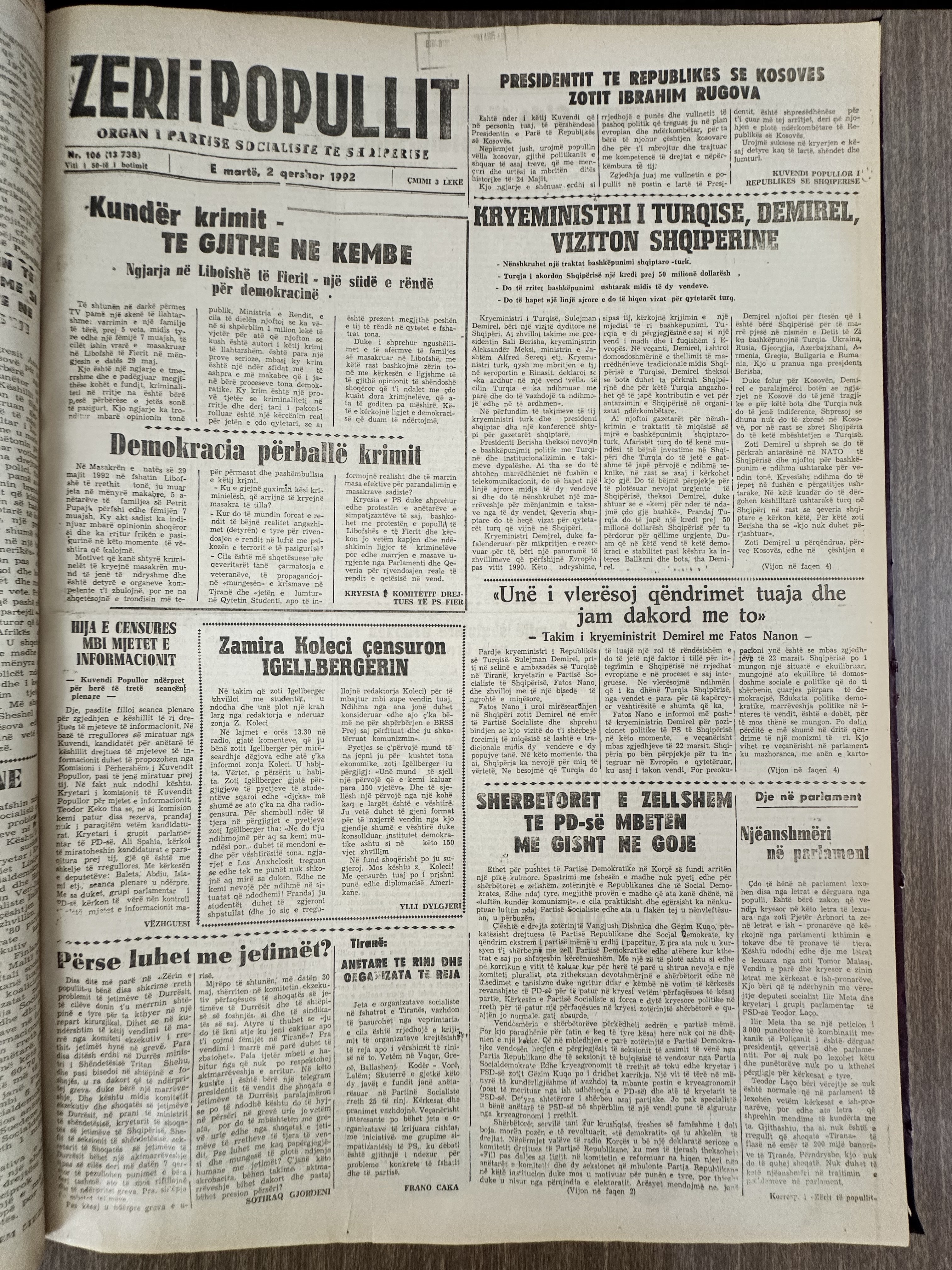 Zëri i Popullit 1992-06-02