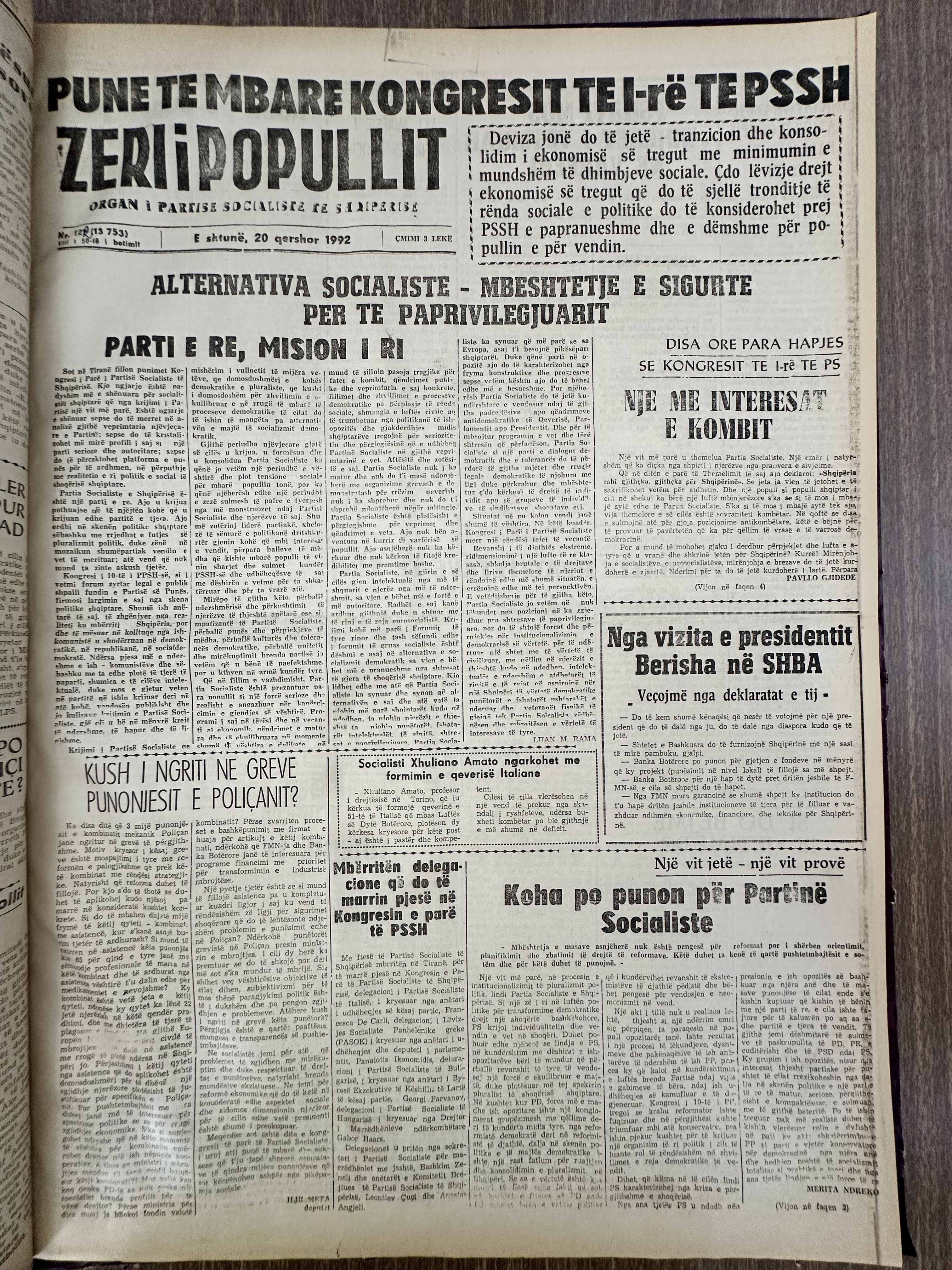 Zëri i Popullit 1992-06-20