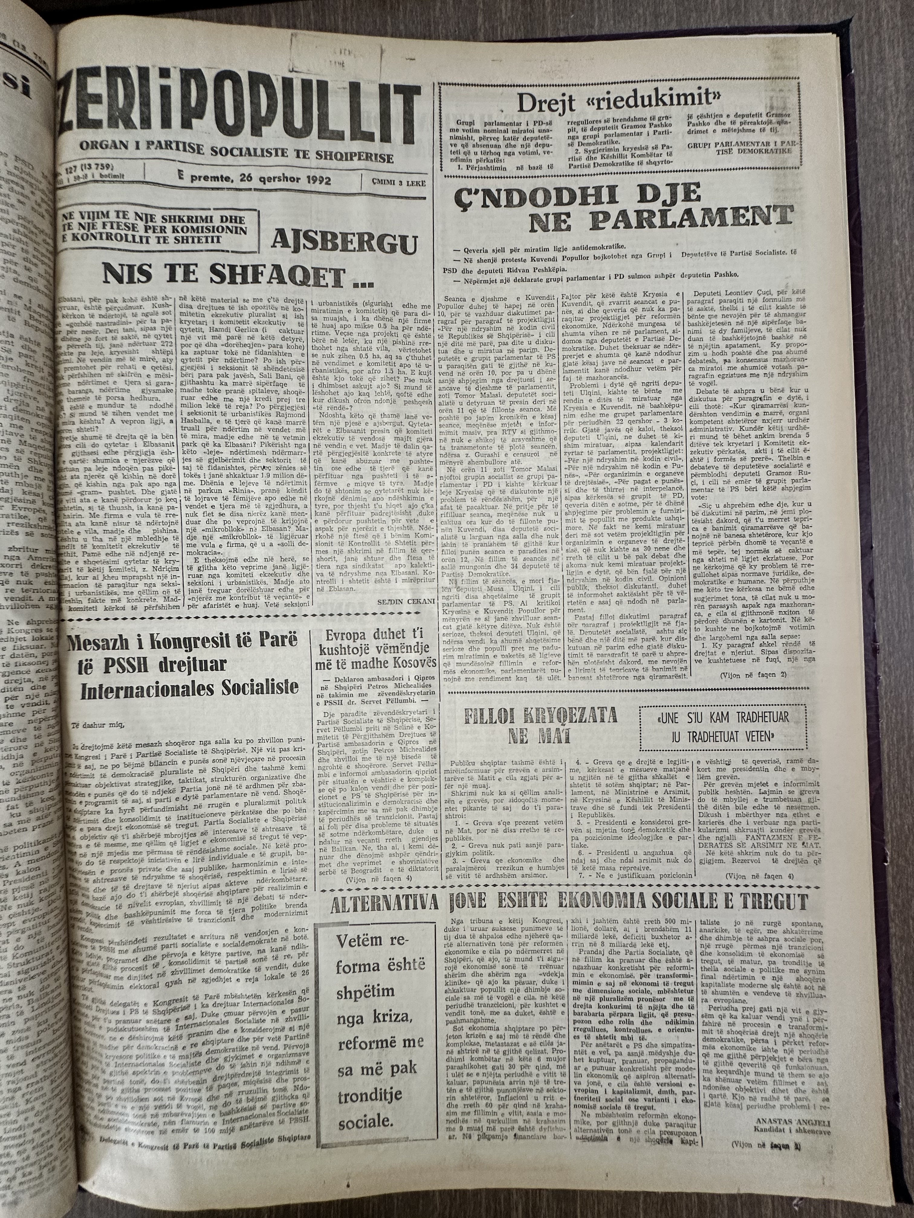 Zëri i Popullit 1992-06-26