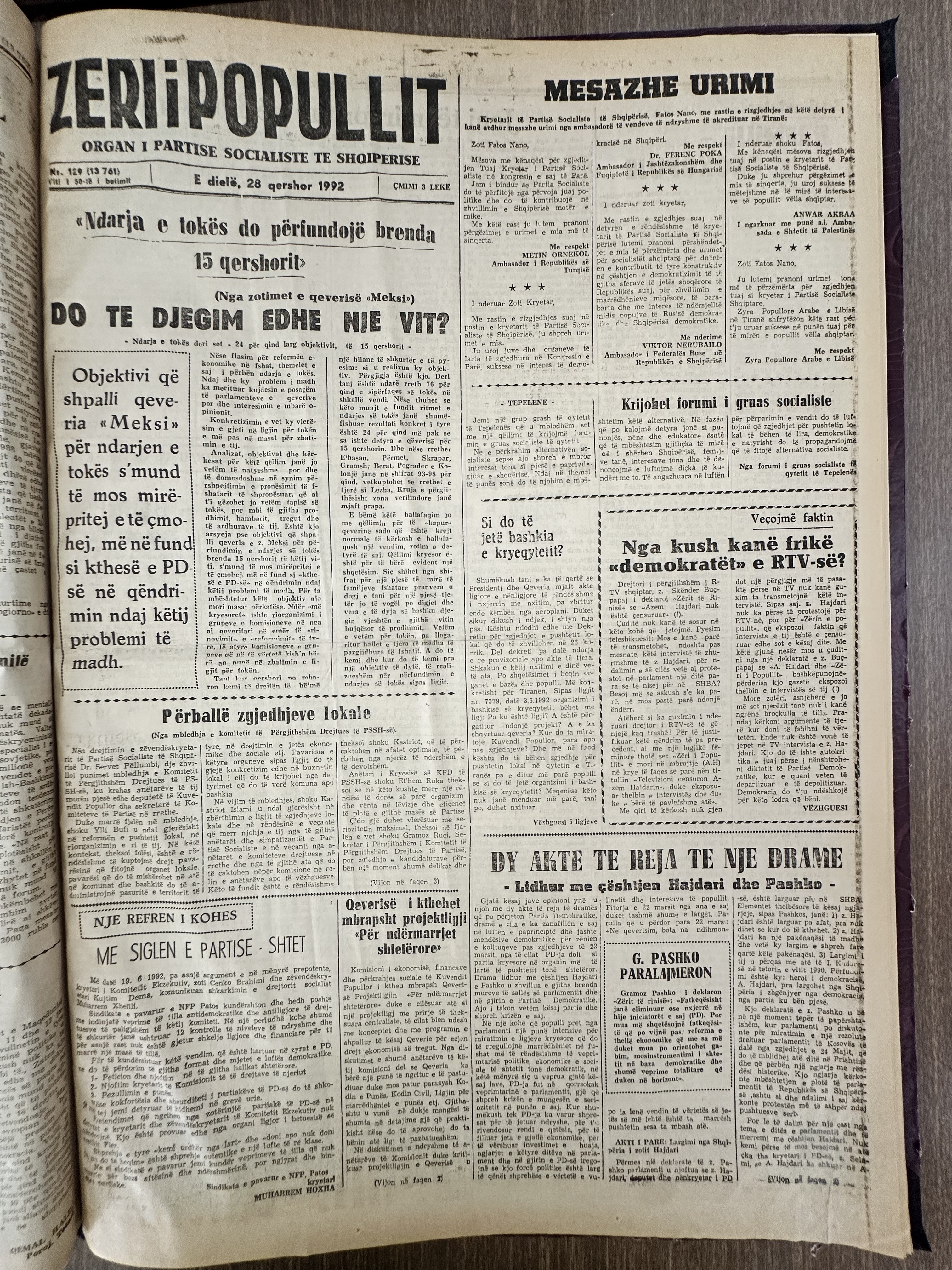 Zëri i Popullit 1992-06-28