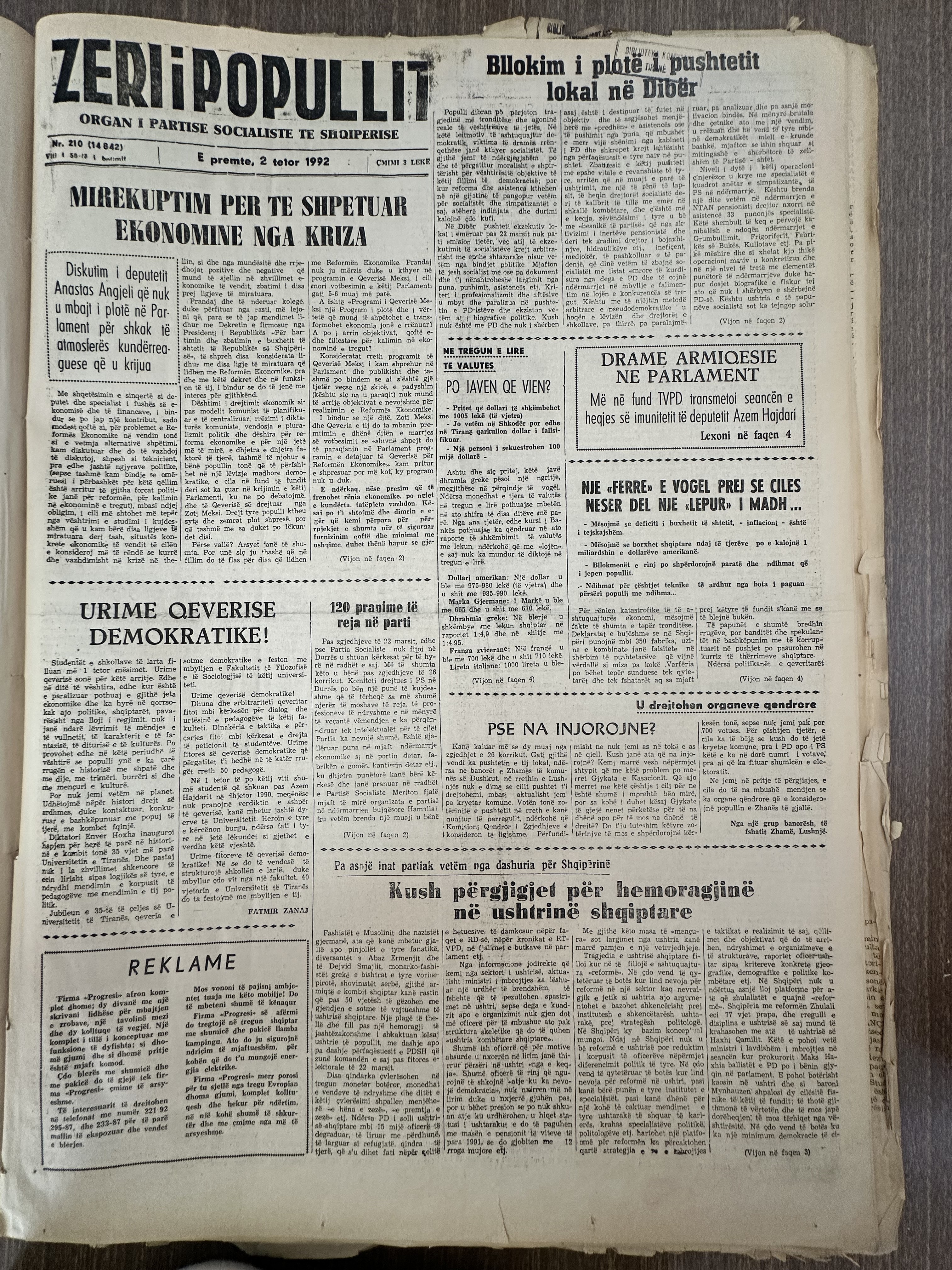 Zëri i Popullit 1992-10-02