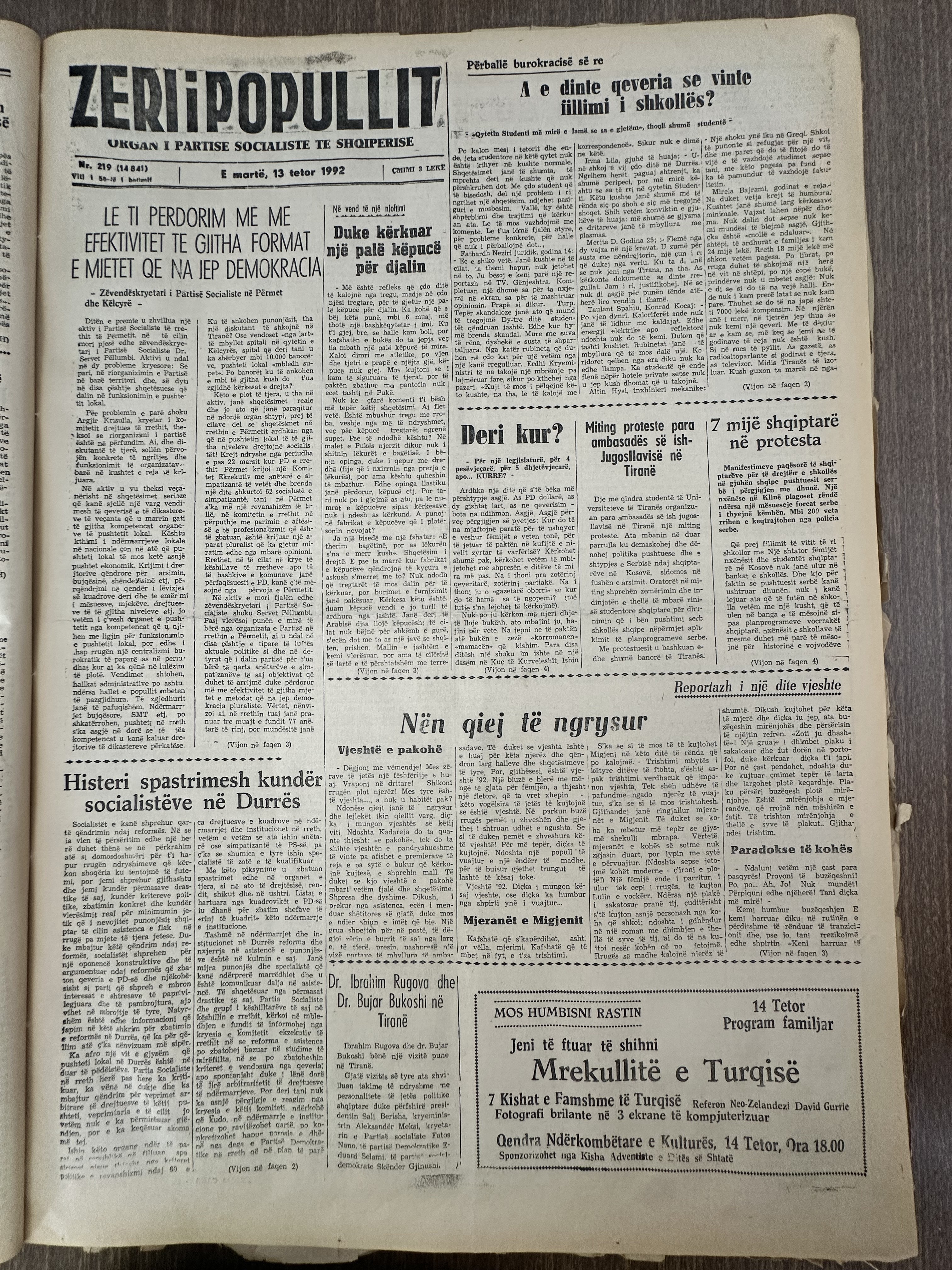 Zëri i Popullit 1992-10-13