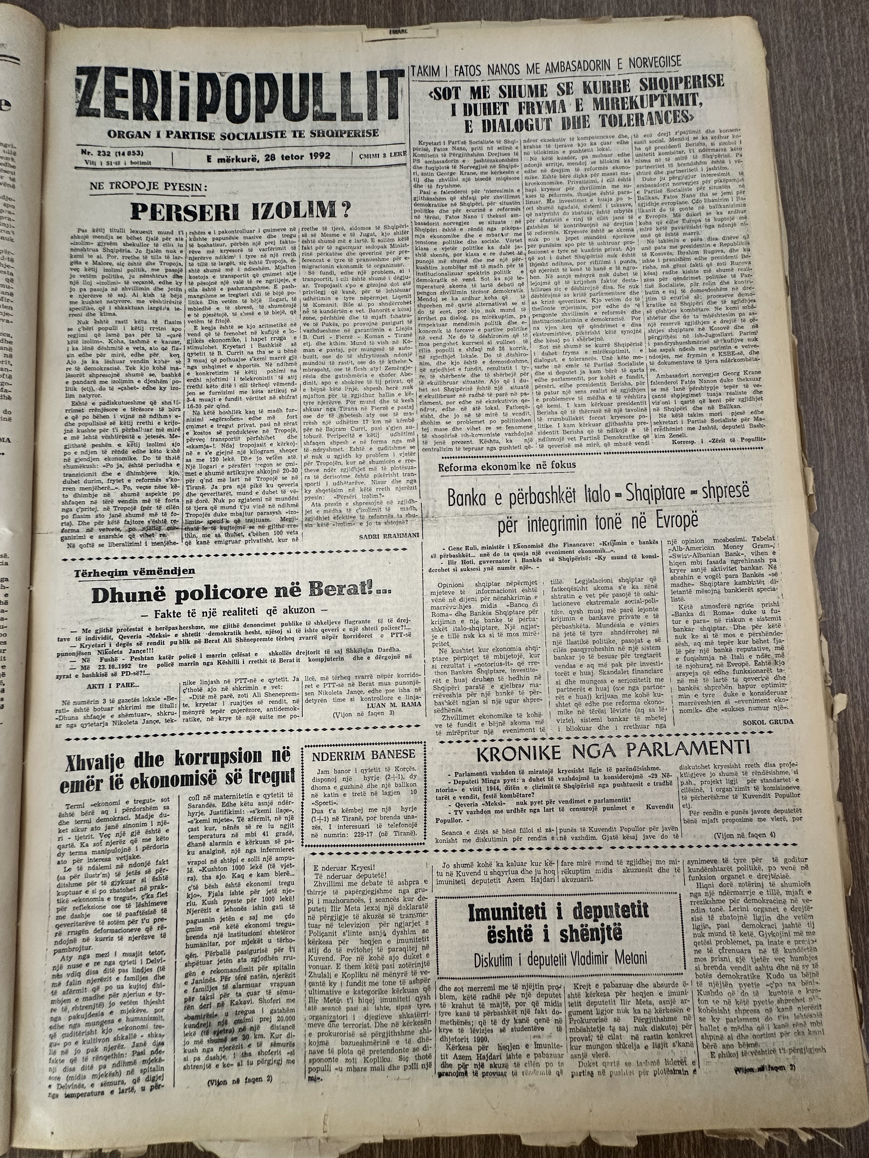 Zëri i Popullit 1992-10-28