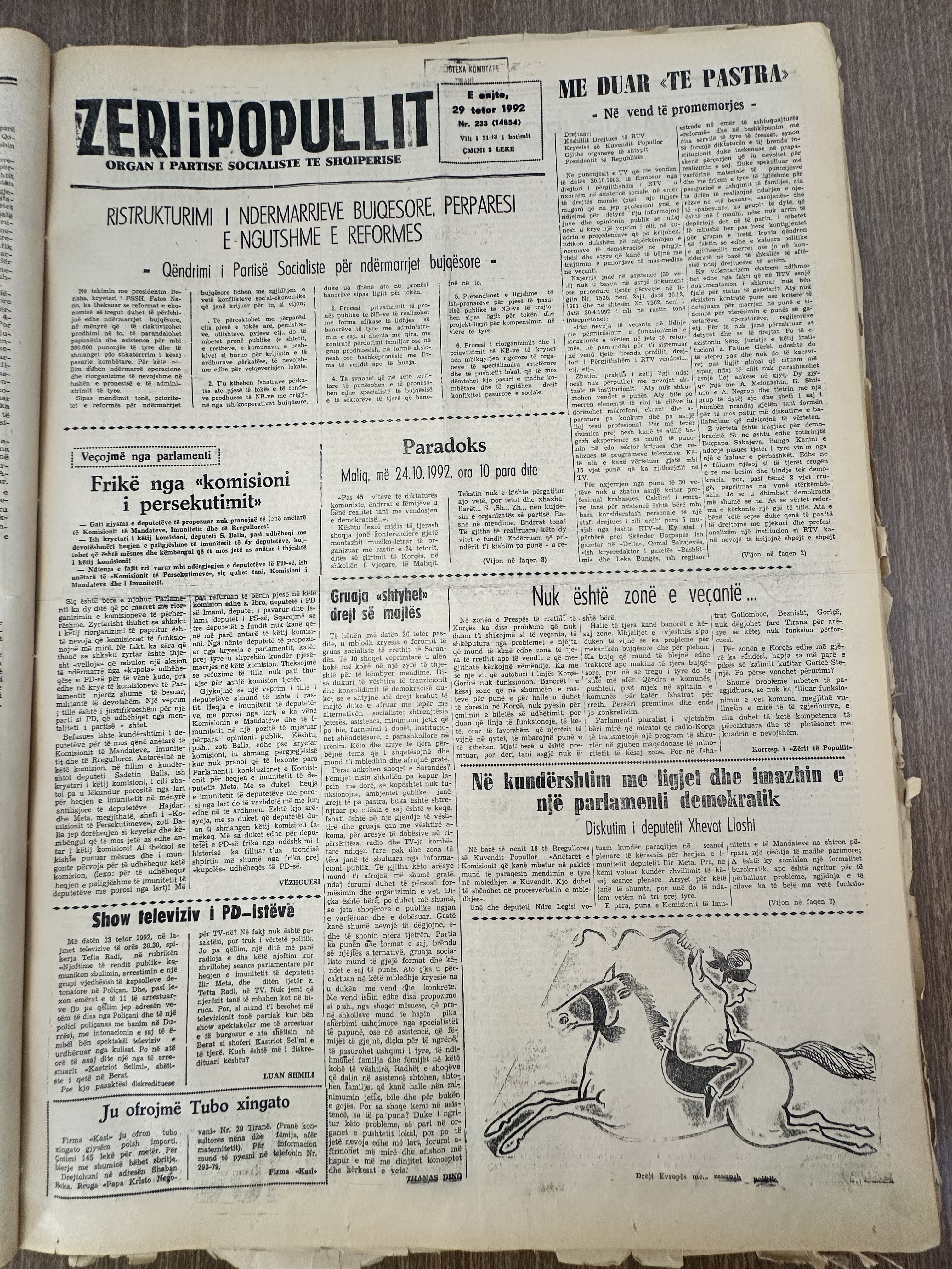 Zëri i Popullit 1992-10-29