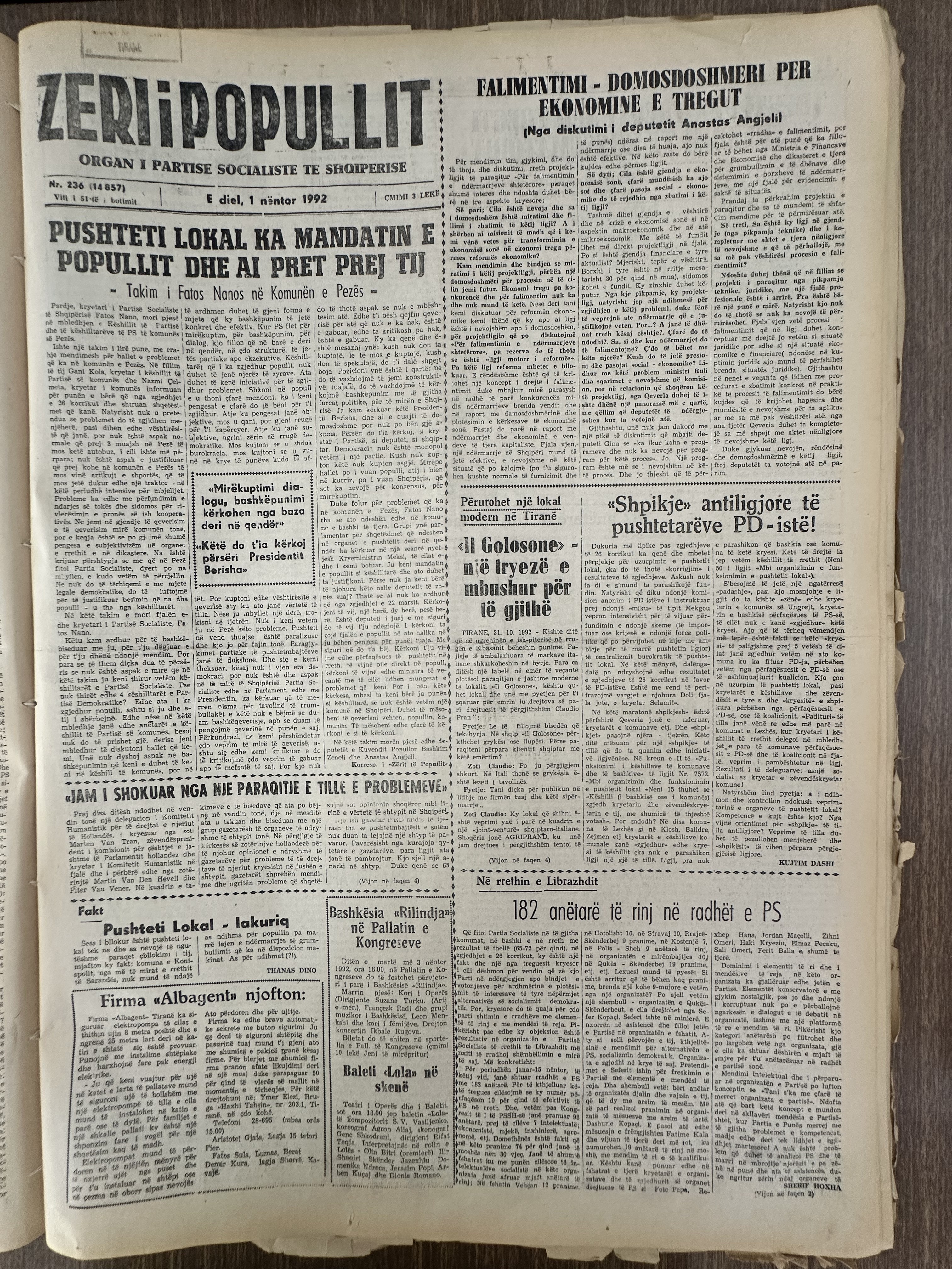Zëri i Popullit 1992-09-01