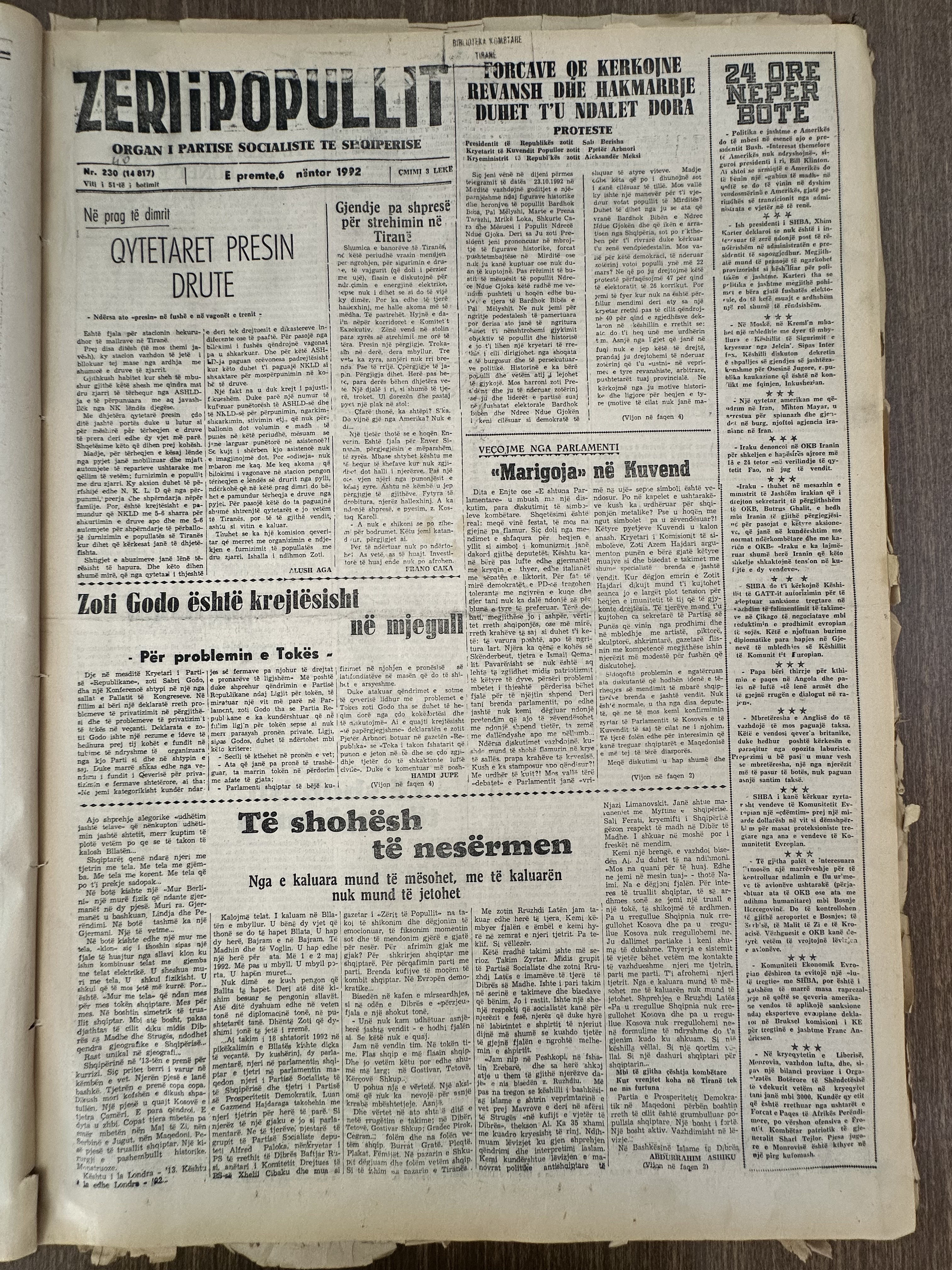 Zëri i Popullit 1992-11-06