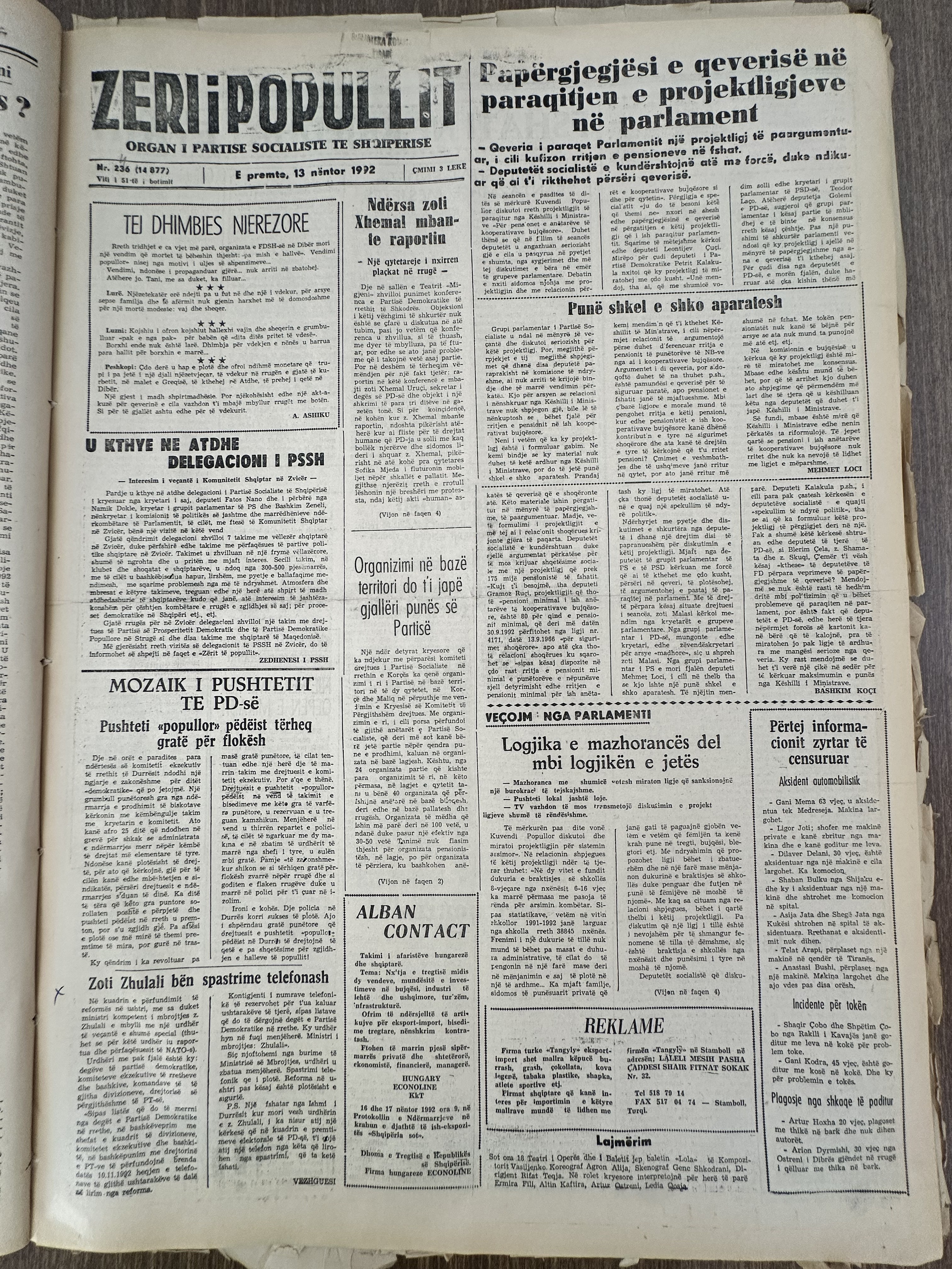 Zëri i Popullit 1992-11-13