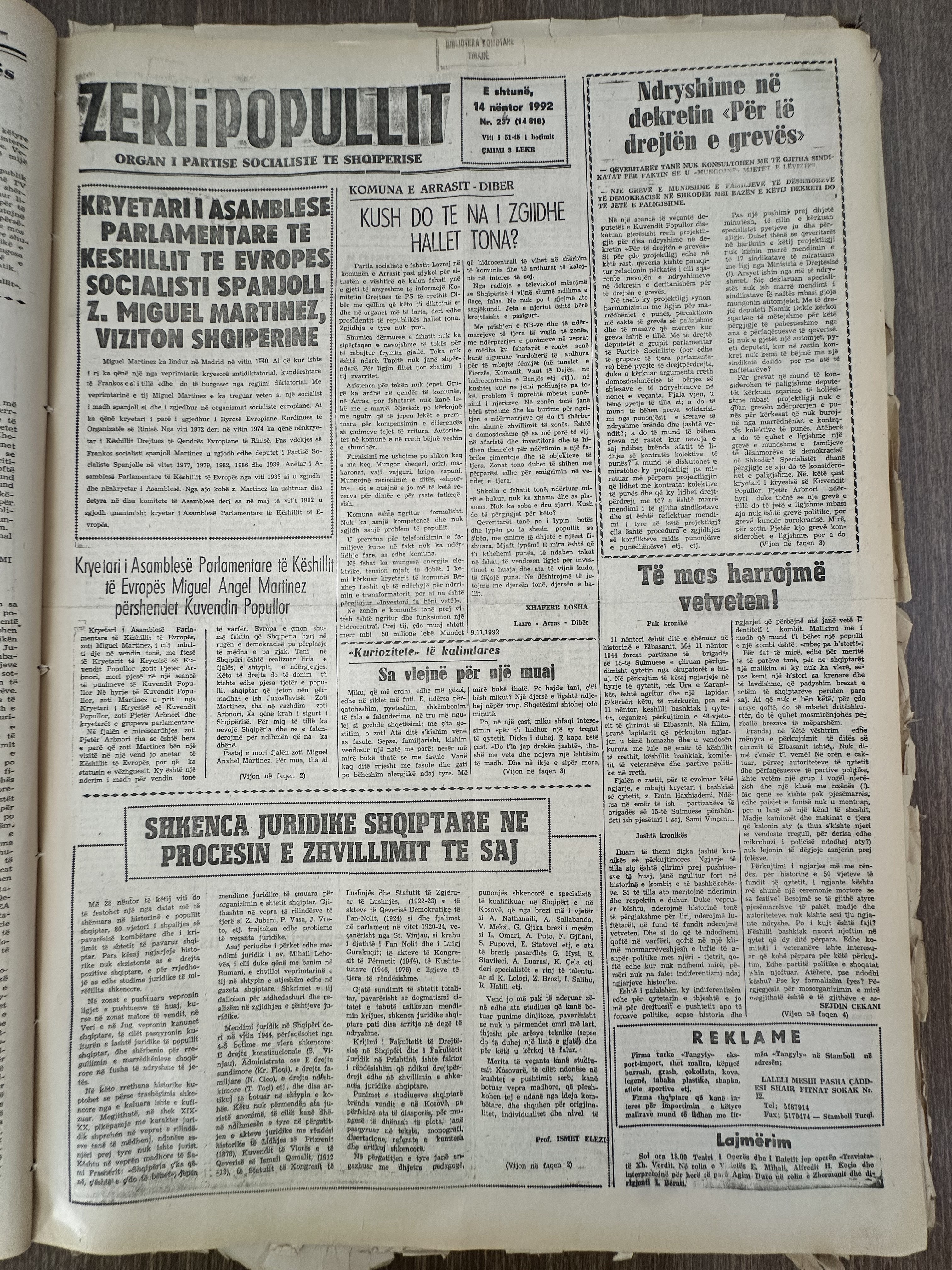 Zëri i Popullit 1992-11-14