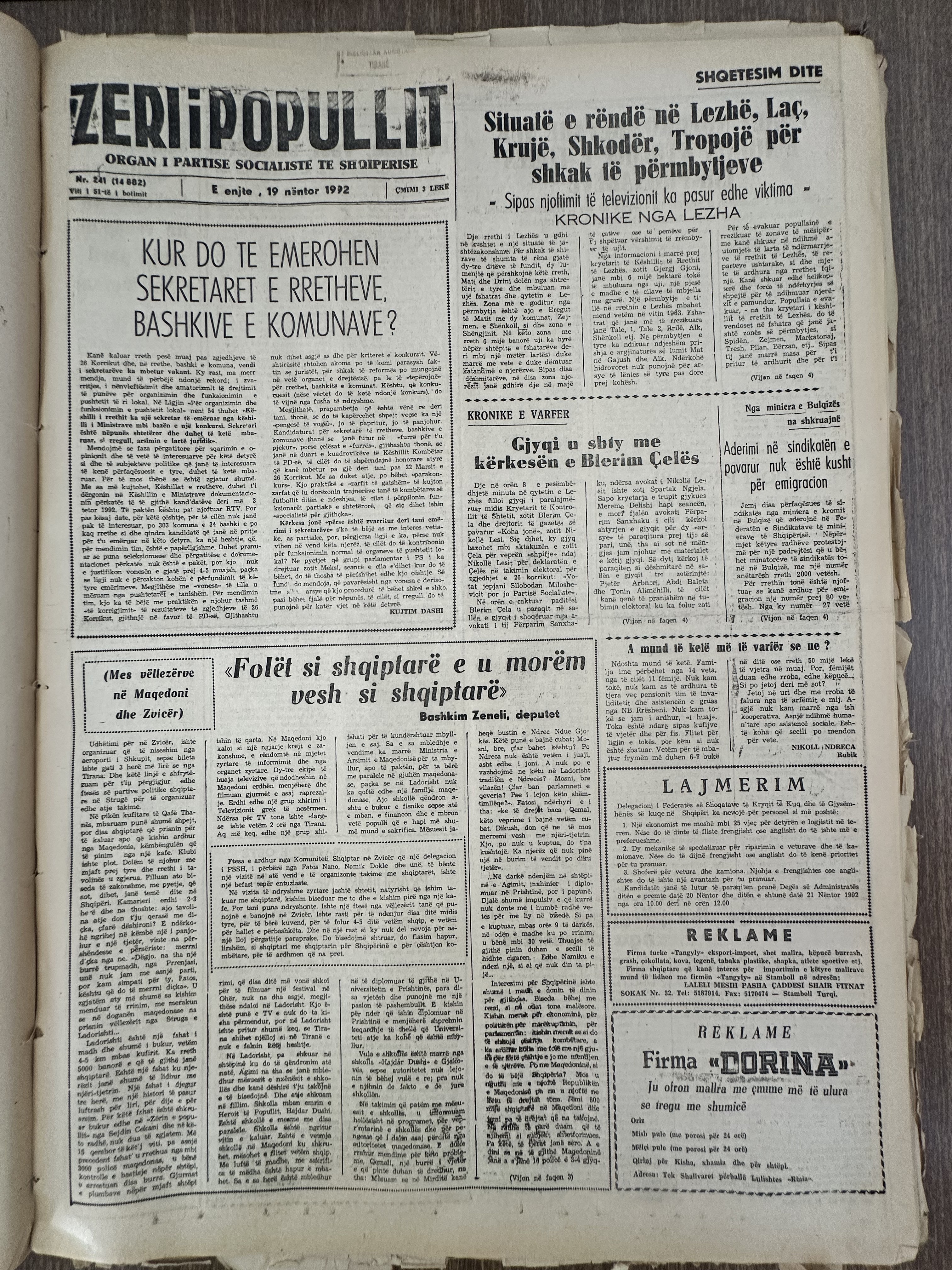 Zëri i Popullit 1992-03-19
