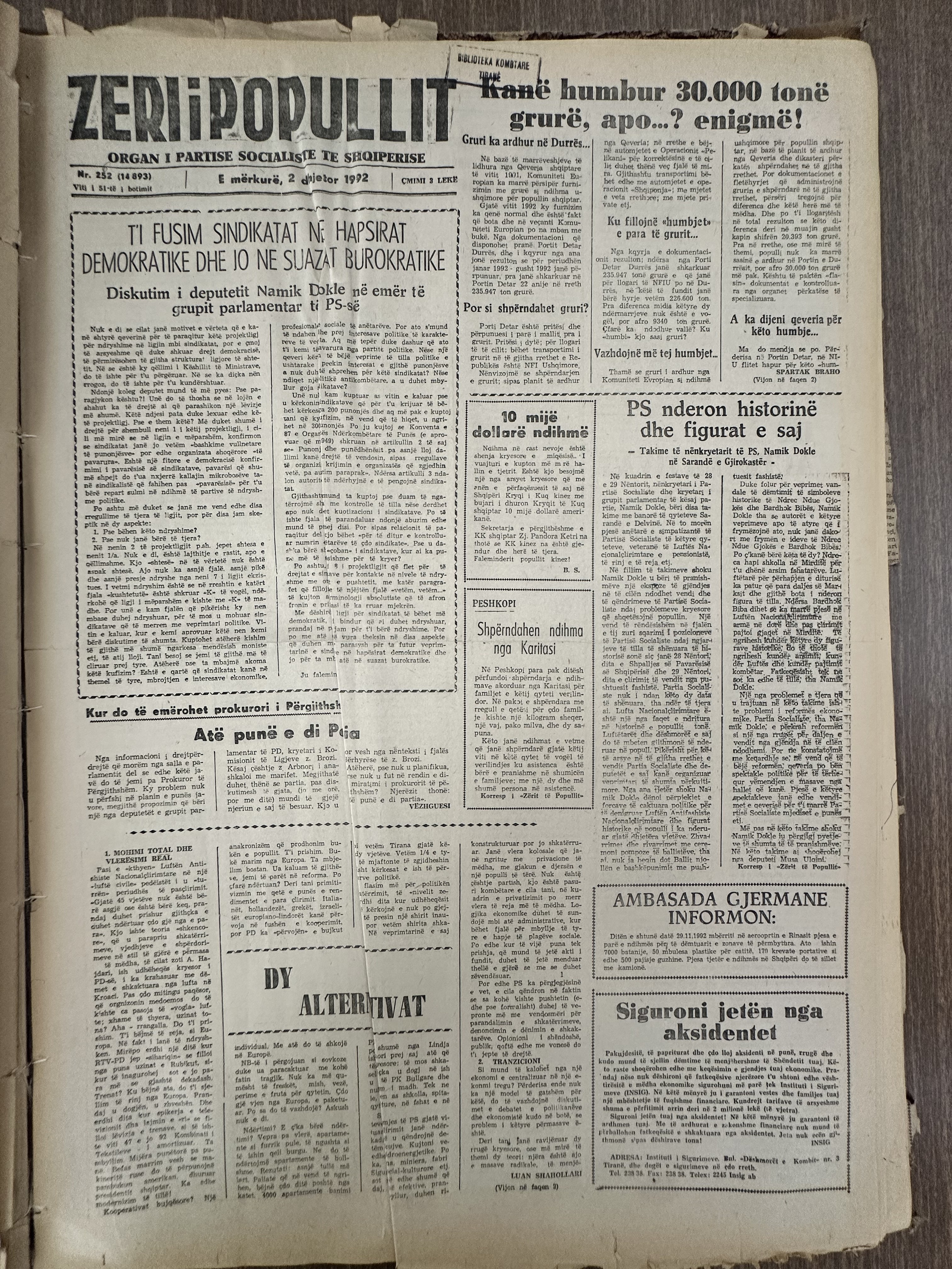 Zëri i Popullit 1992-06-02