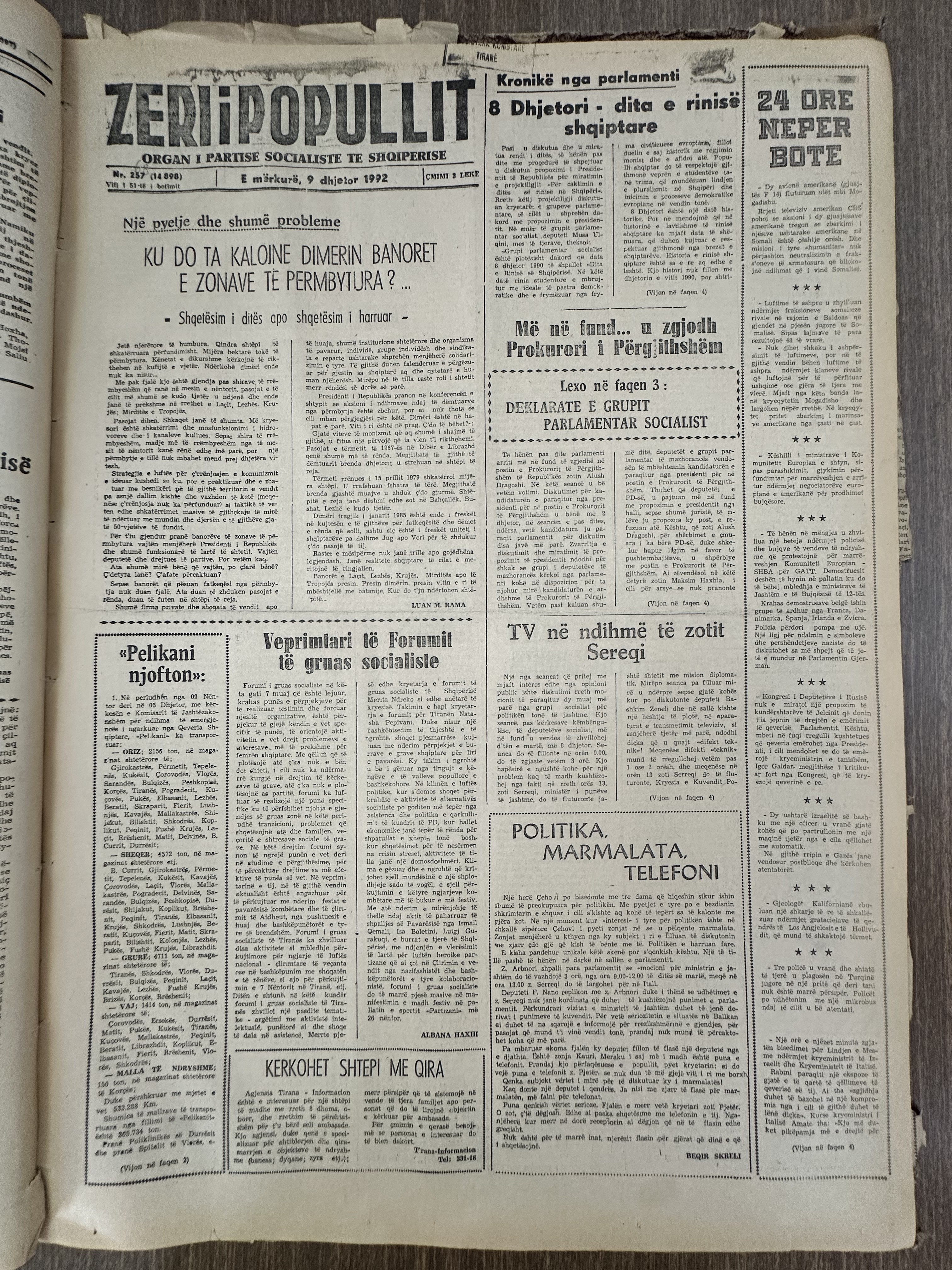 Zëri i Popullit 1992-12-09