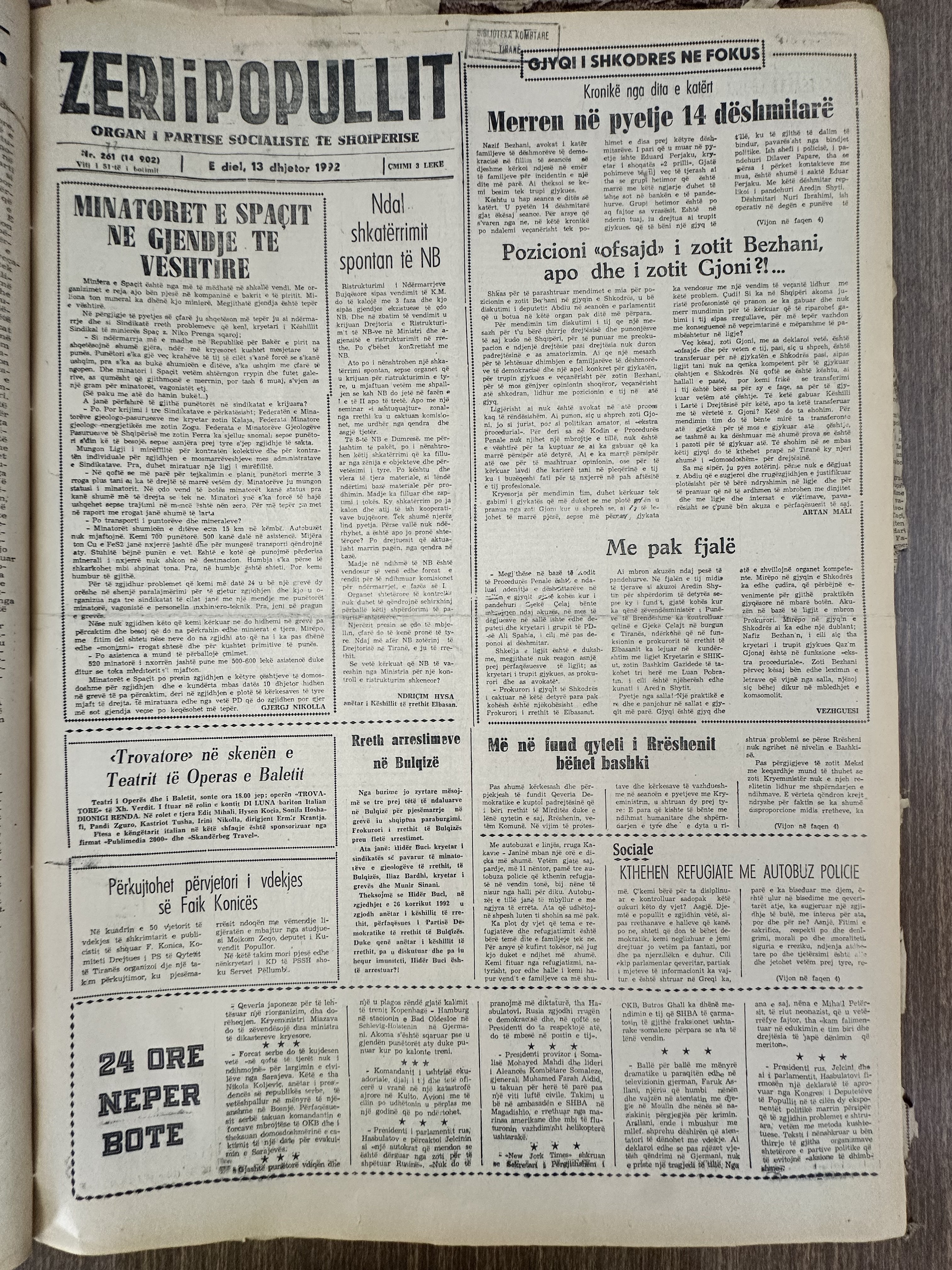 Zëri i Popullit 1992-12-13