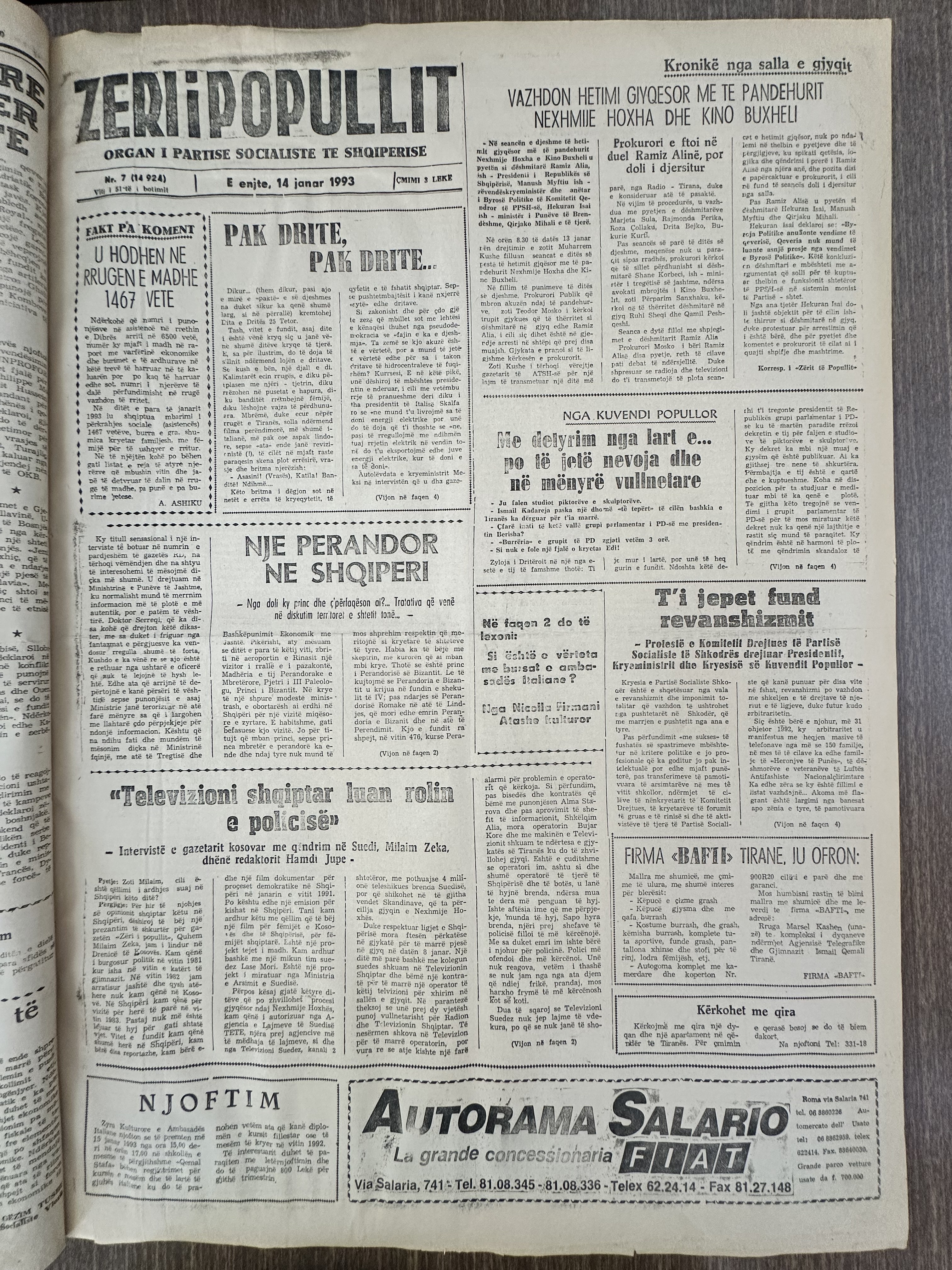 Zëri i Popullit 1993-01-14