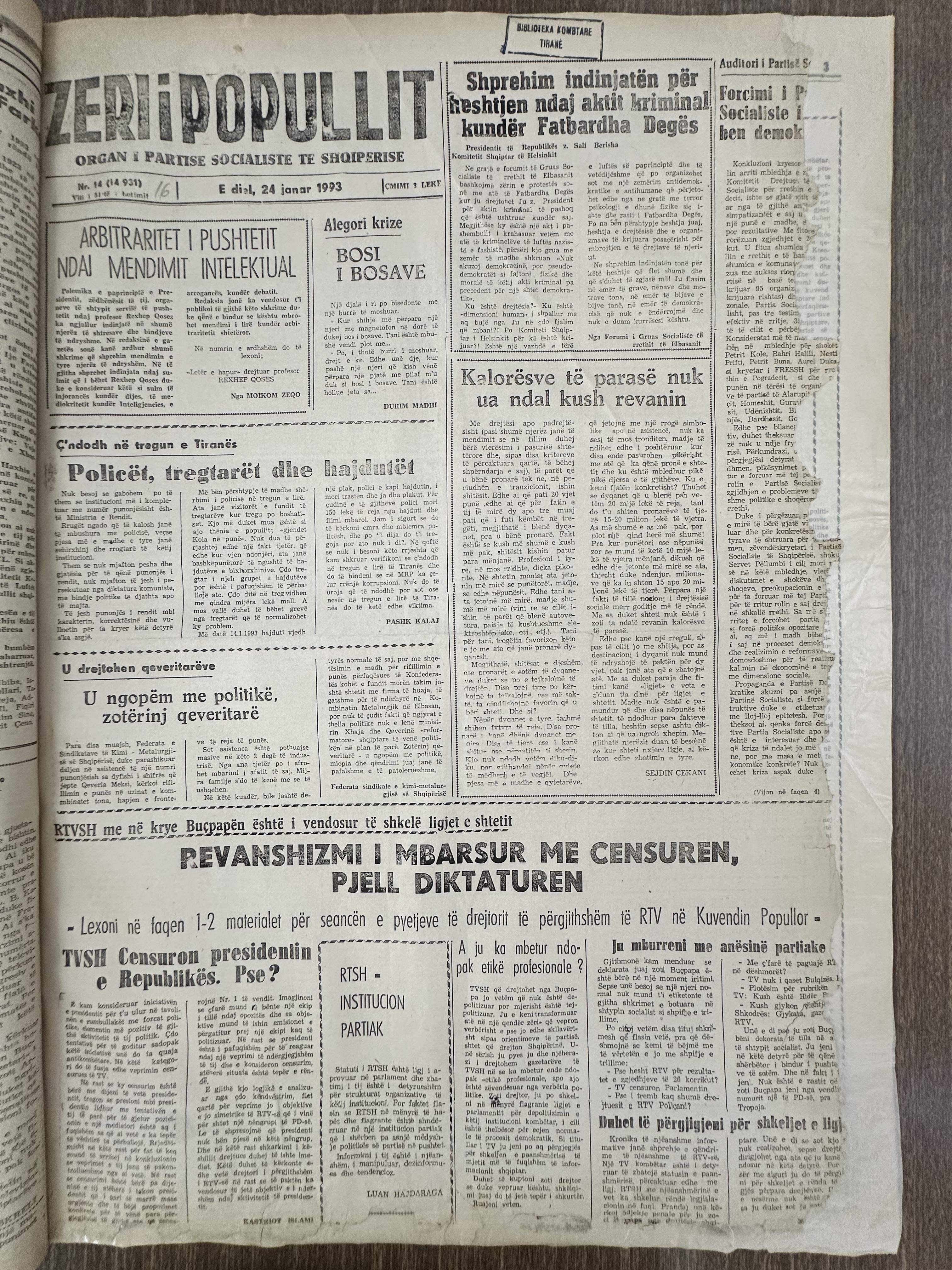 Zëri i Popullit 1993-01-24