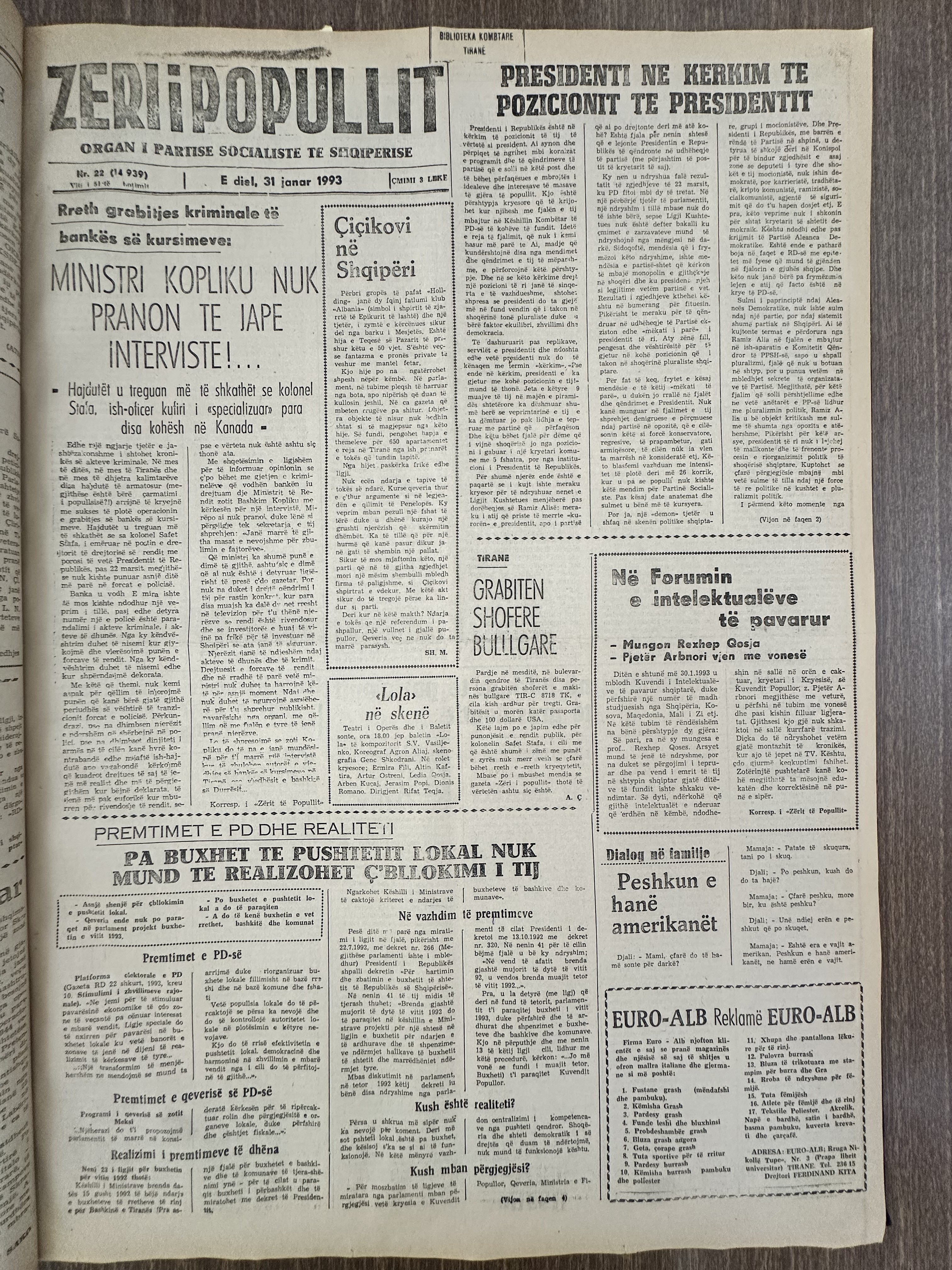Zëri i Popullit 1993-01-31