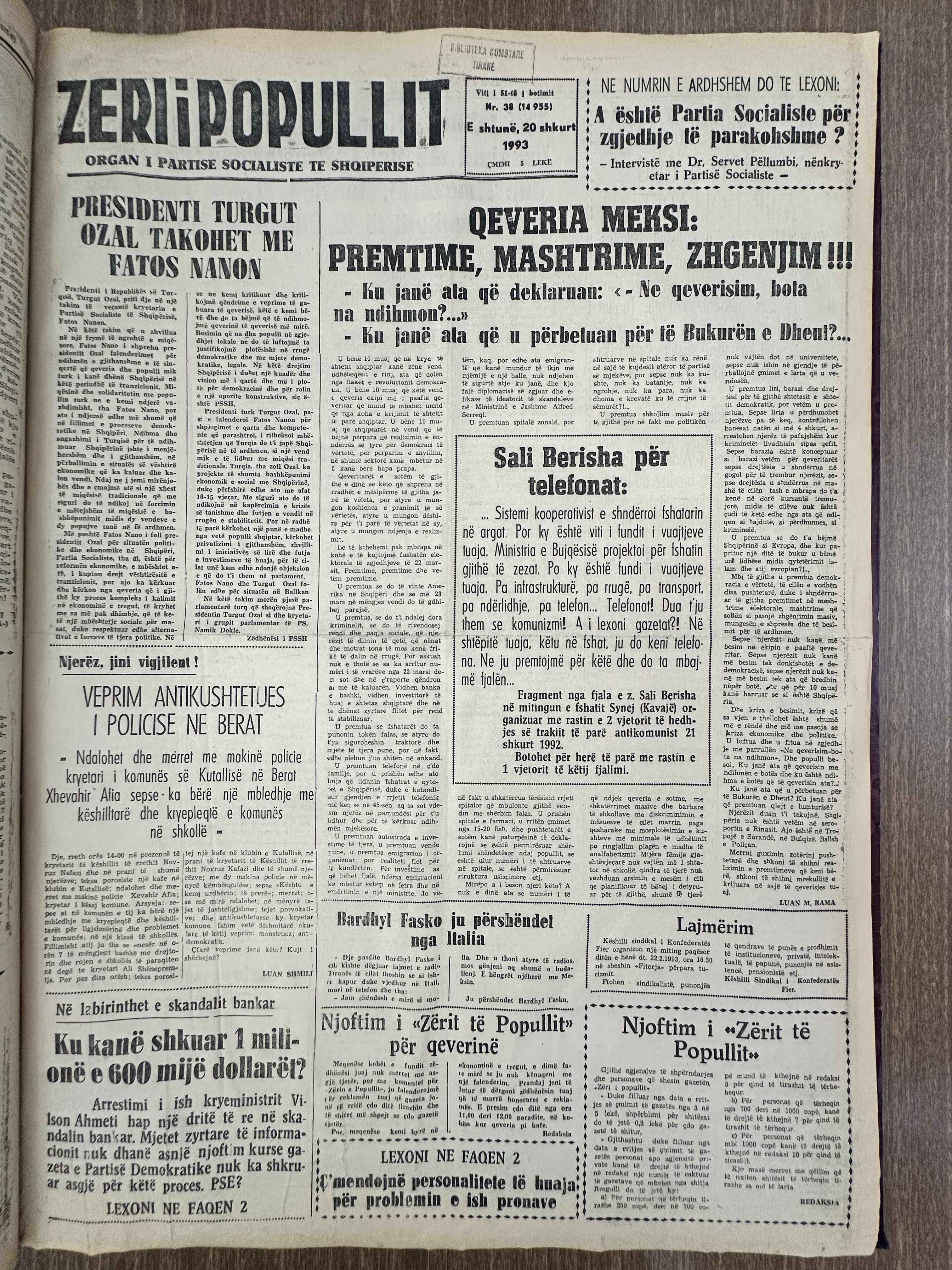 Zëri i Popullit 1993-02-20