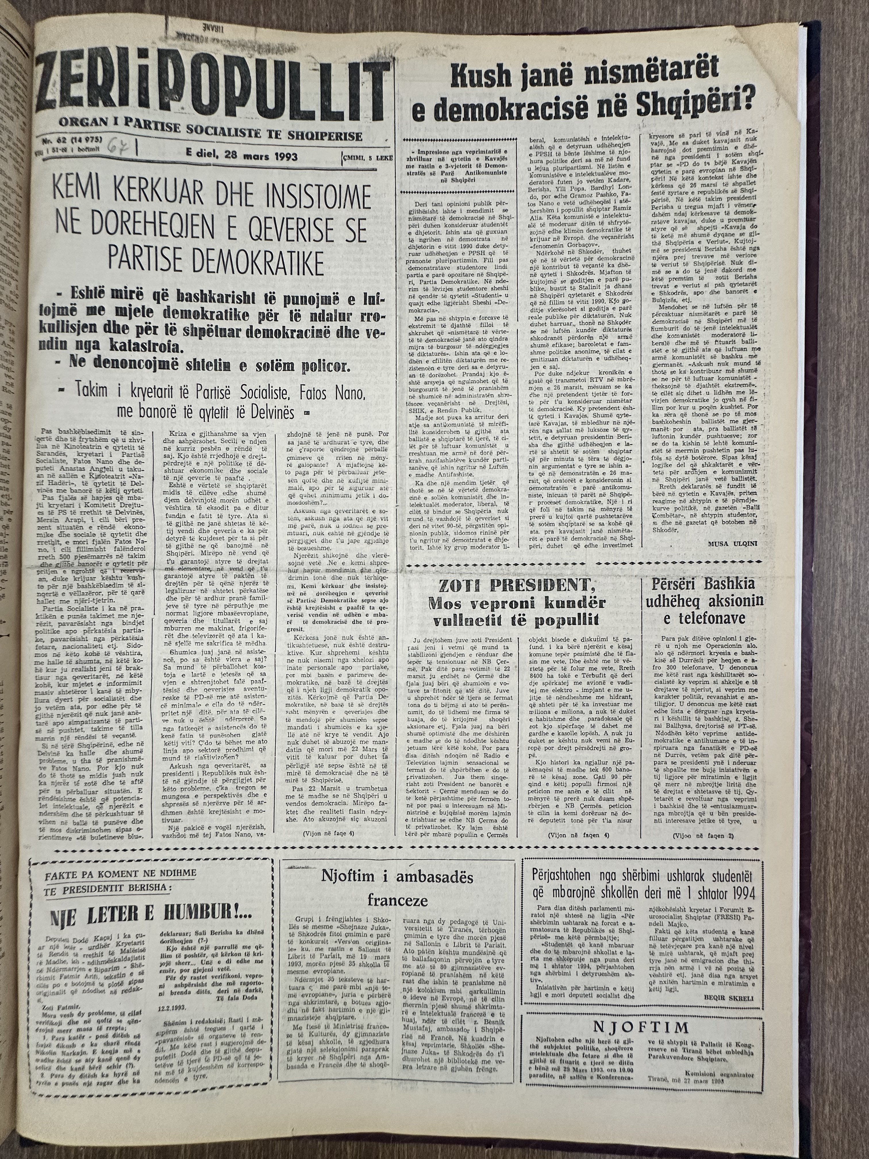 Zëri i Popullit 1993-03-28