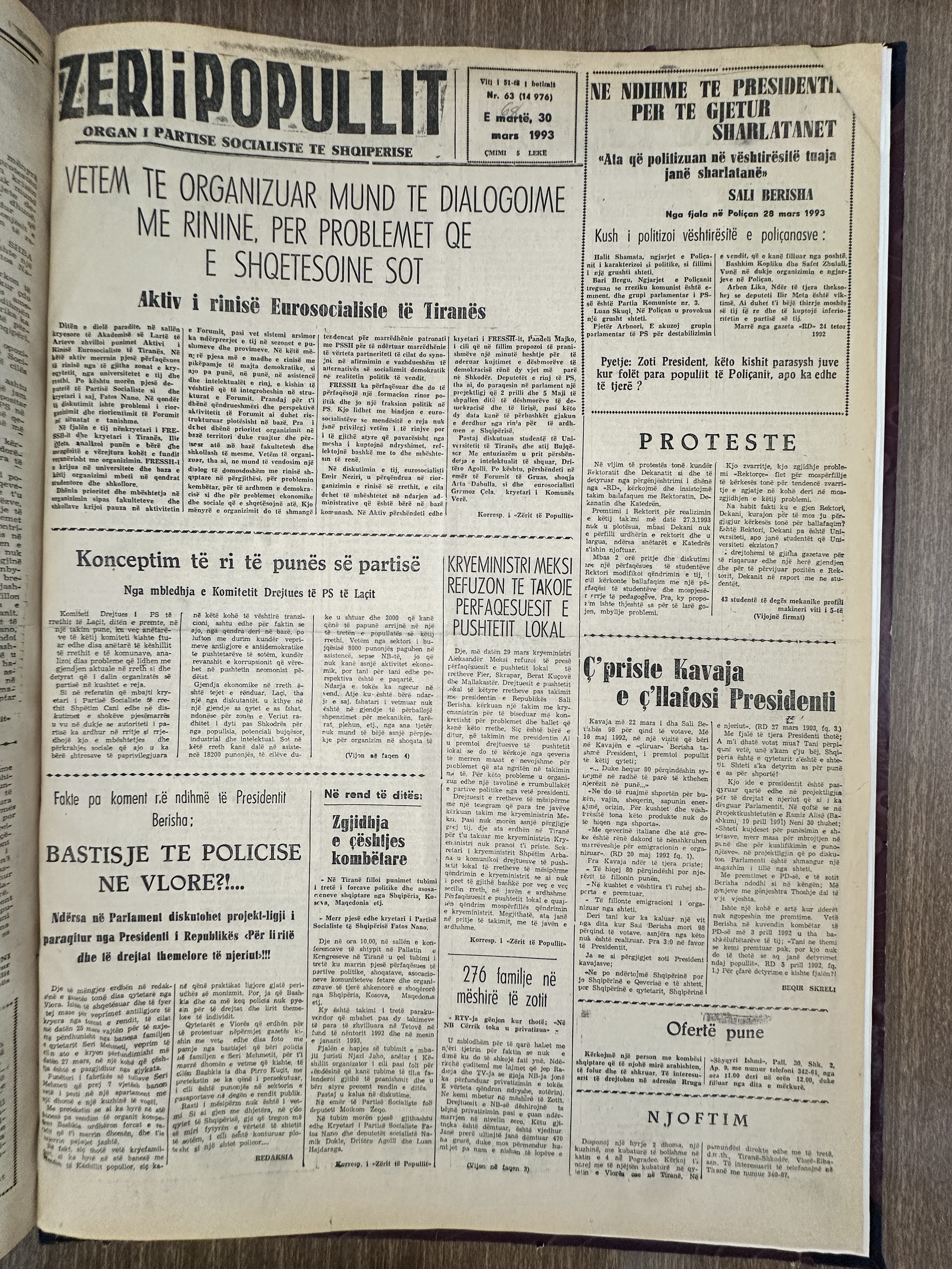 Zëri i Popullit 1993-03-30