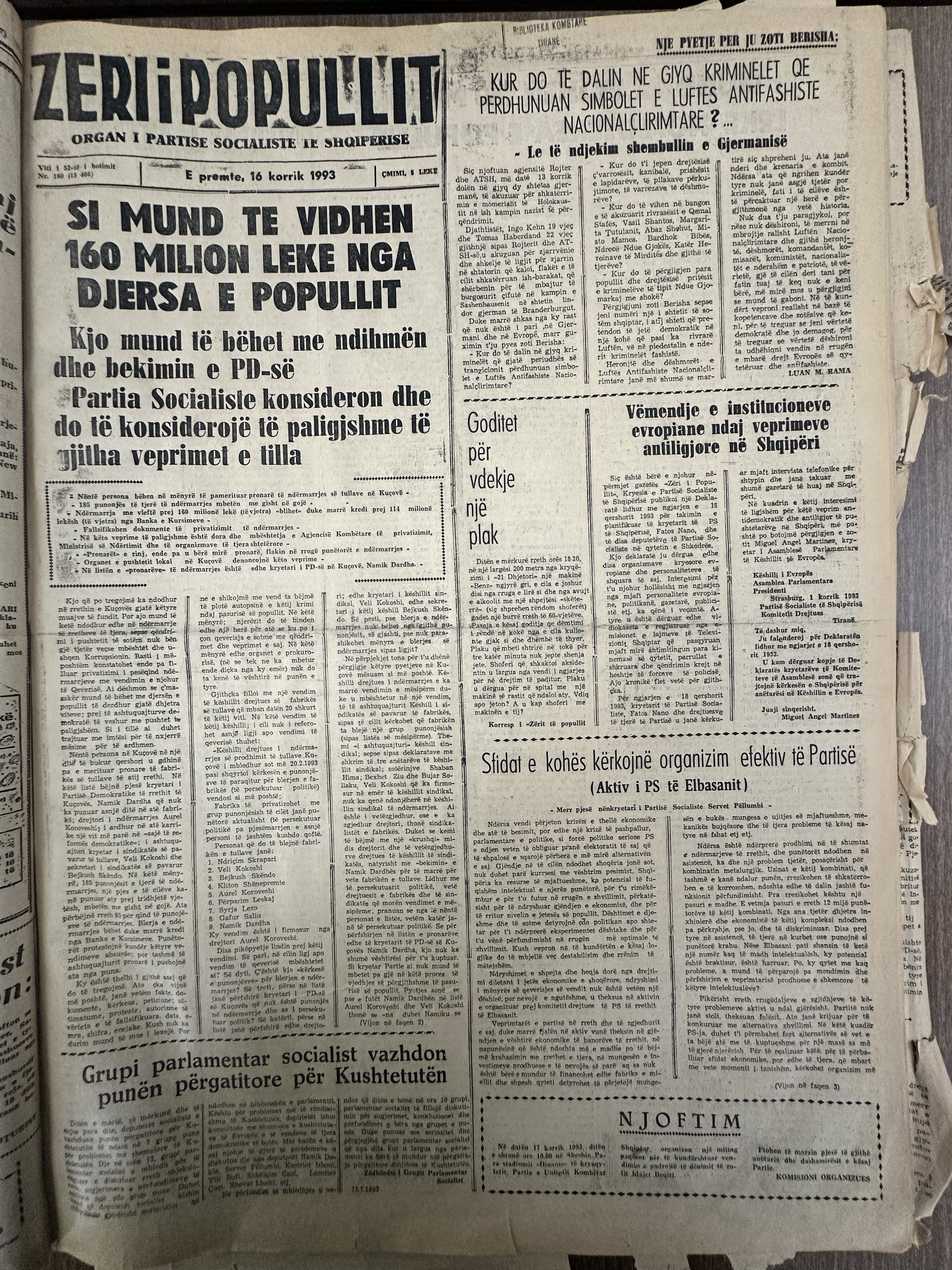 Zëri i Popullit 1993-07-16