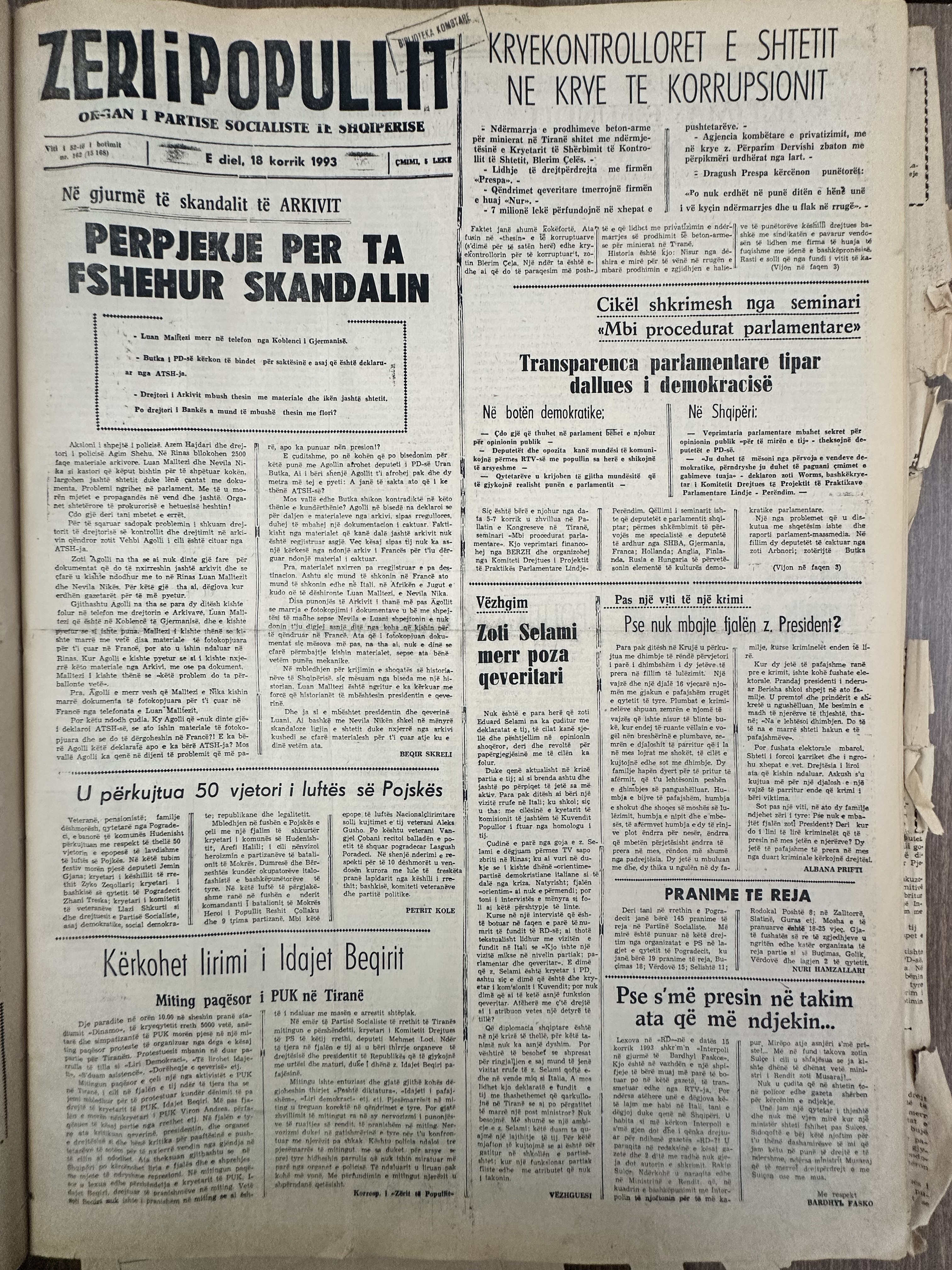 Zëri i Popullit 1993-07-18