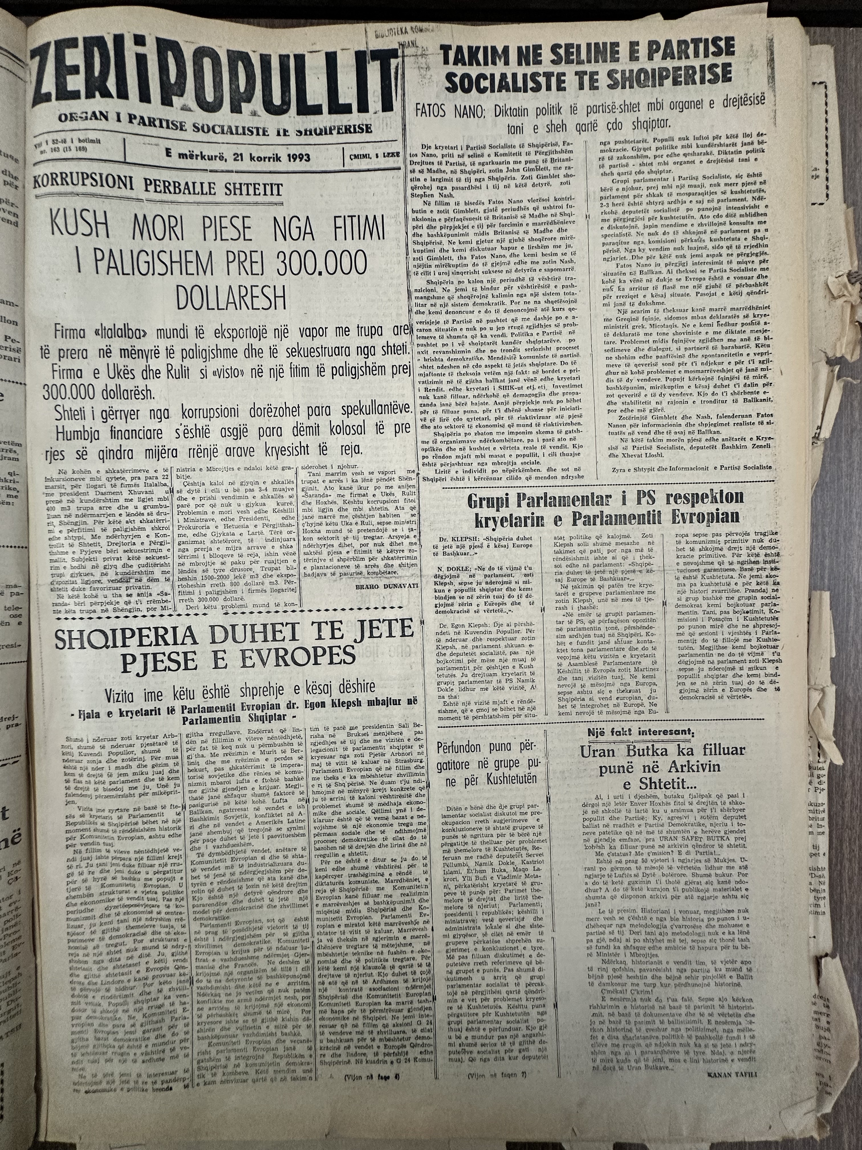 Zëri i Popullit 1993-07-21
