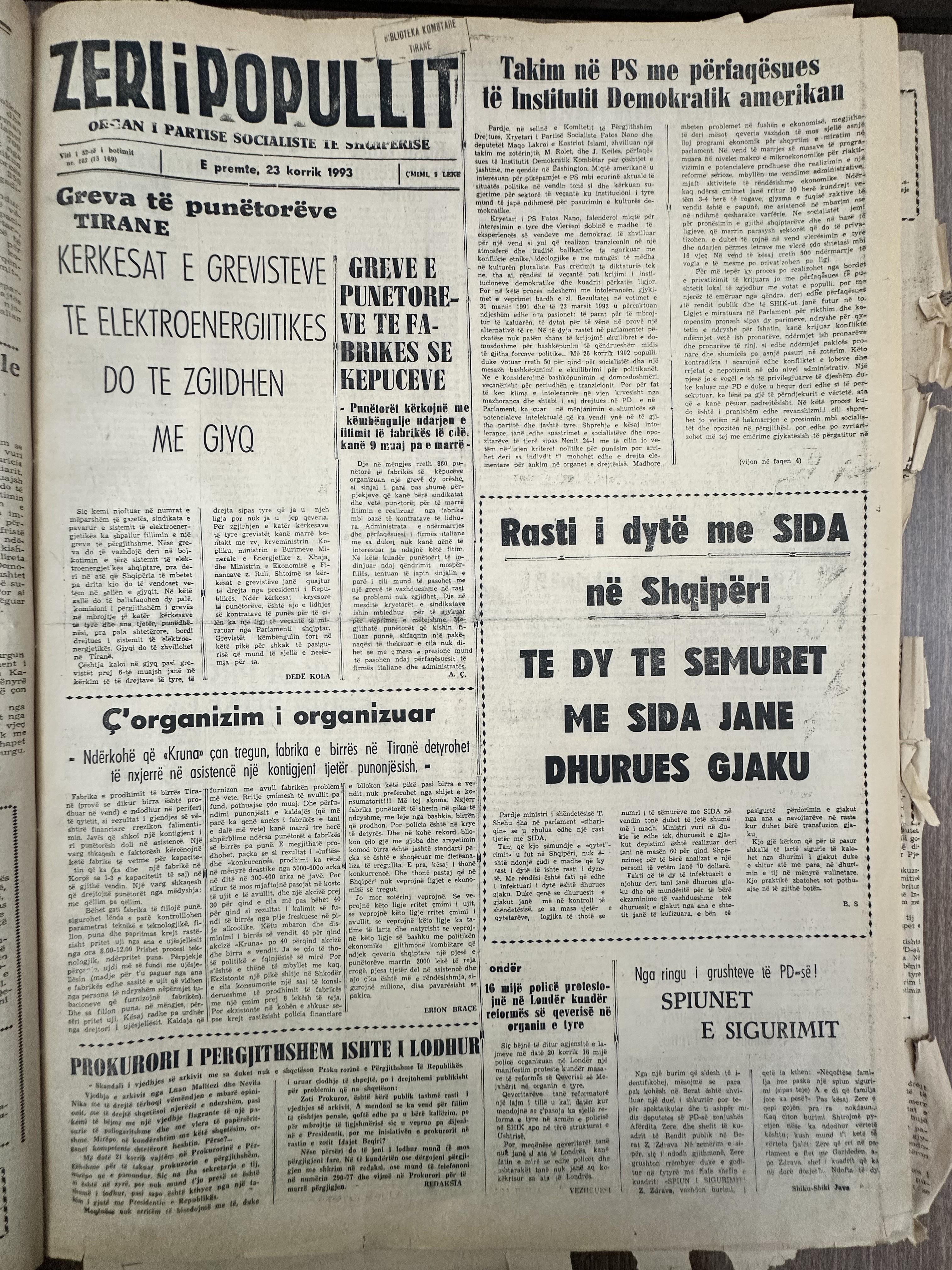 Zëri i Popullit 1993-07-23