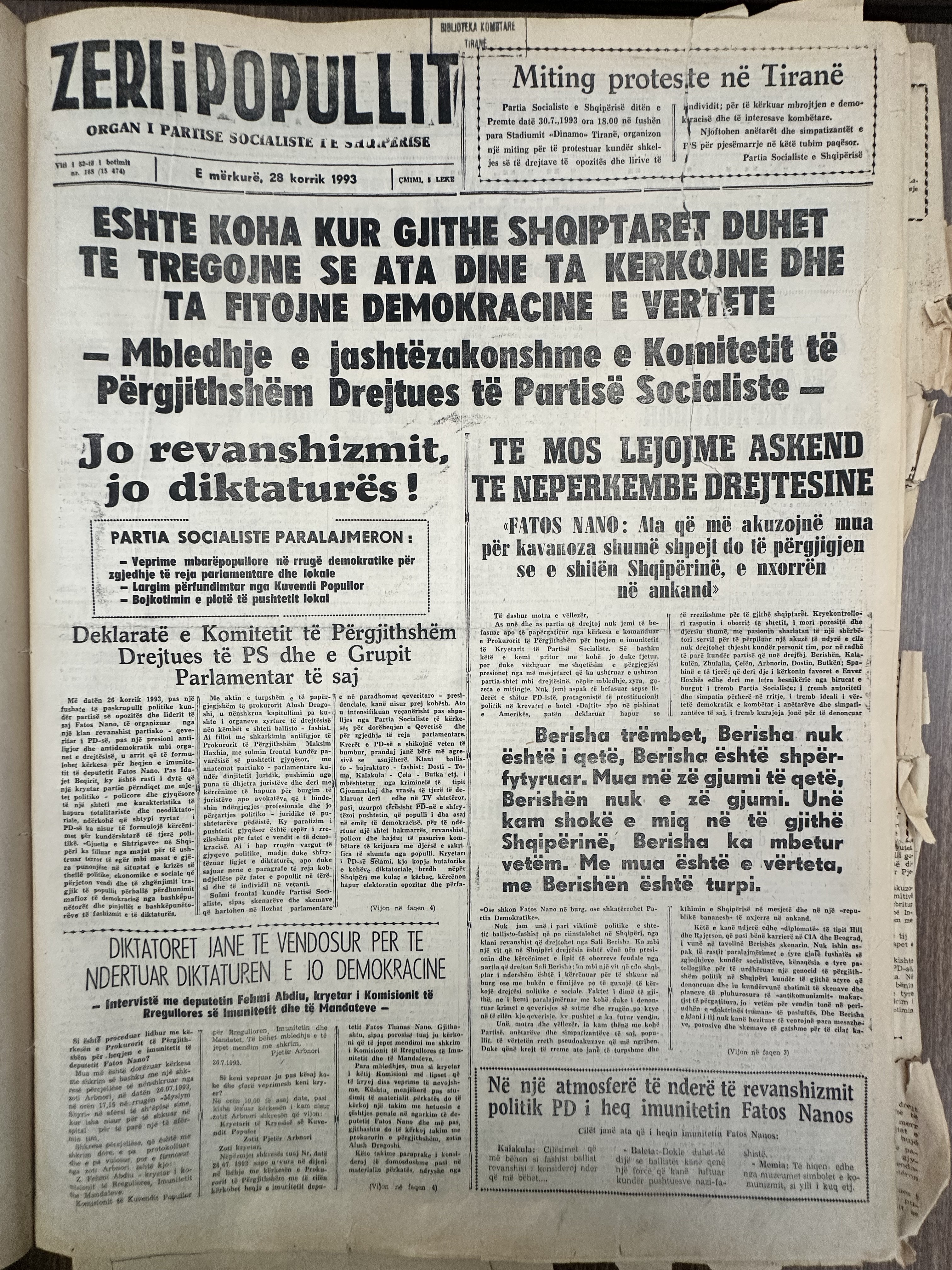 Zëri i Popullit 1993-07-28